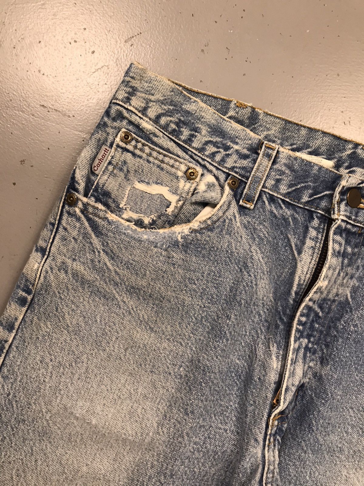 Carhartt 90s Vintage Carhartt B18 PRW distressed repaired denim Size US 34 / EU 50 - 11 Thumbnail
