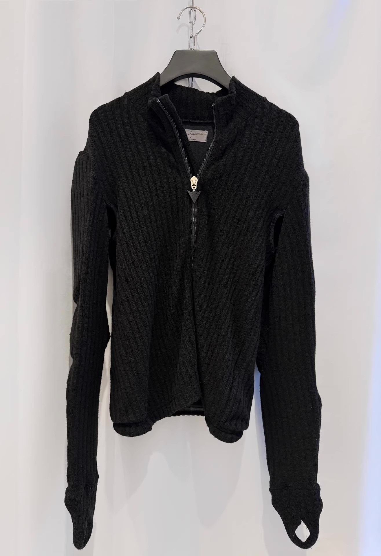 image of Yohji Yamamoto Cycling Zipper Jersey Jacket in Black, Men's (Size Small)