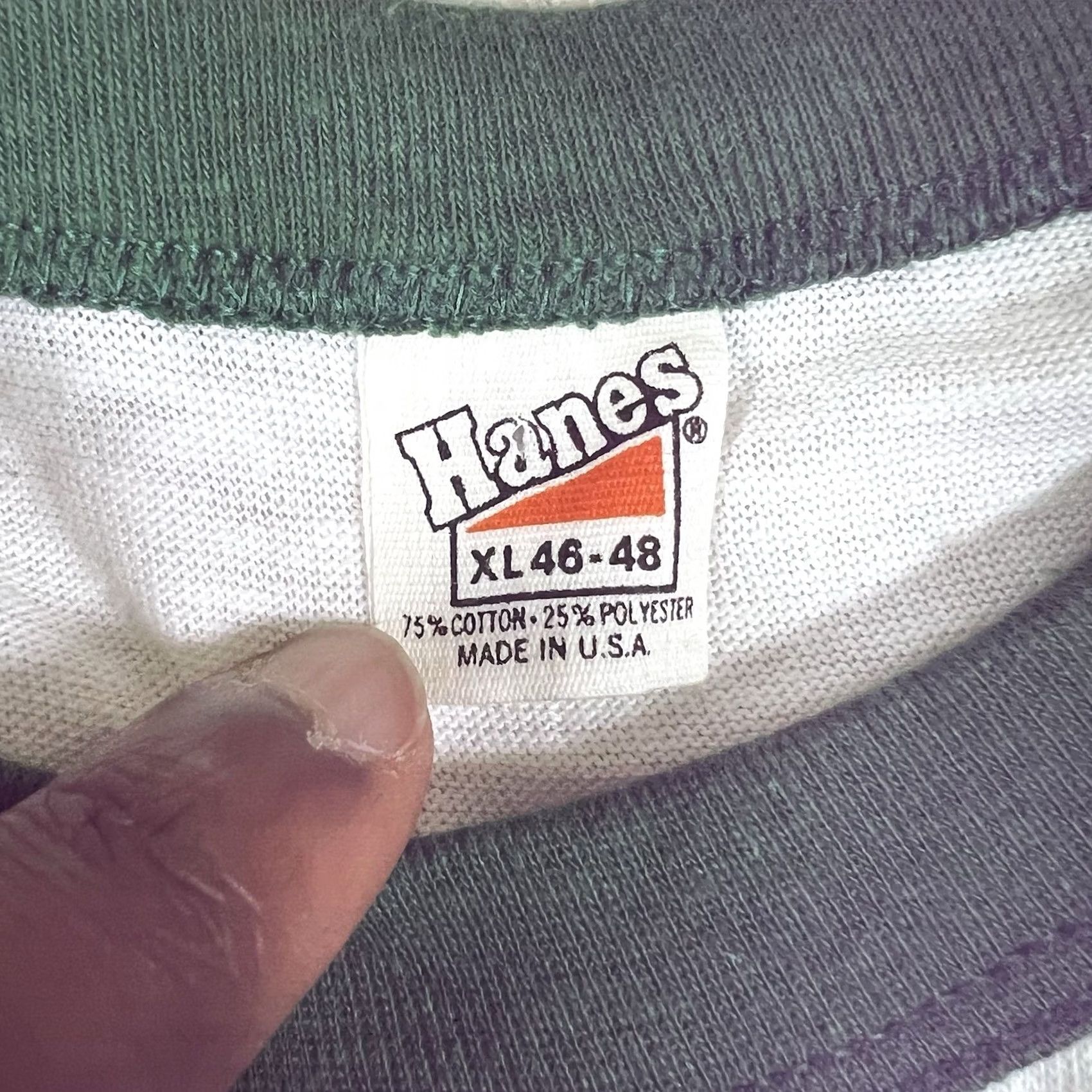 Hanes VINTAGE Hanes Masters Swimming Championship Ringer TShirt XL White Made in USA Mens Size US XL / EU 56 / 4 - 5 Thumbnail