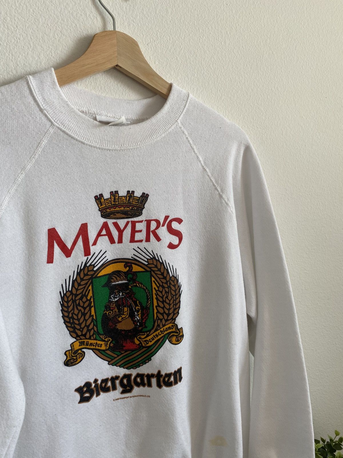 Vintage Vintage 90s Meyers Biergarten German Beer Sweatshirt Size US XL / EU 56 / 4 - 3 Thumbnail