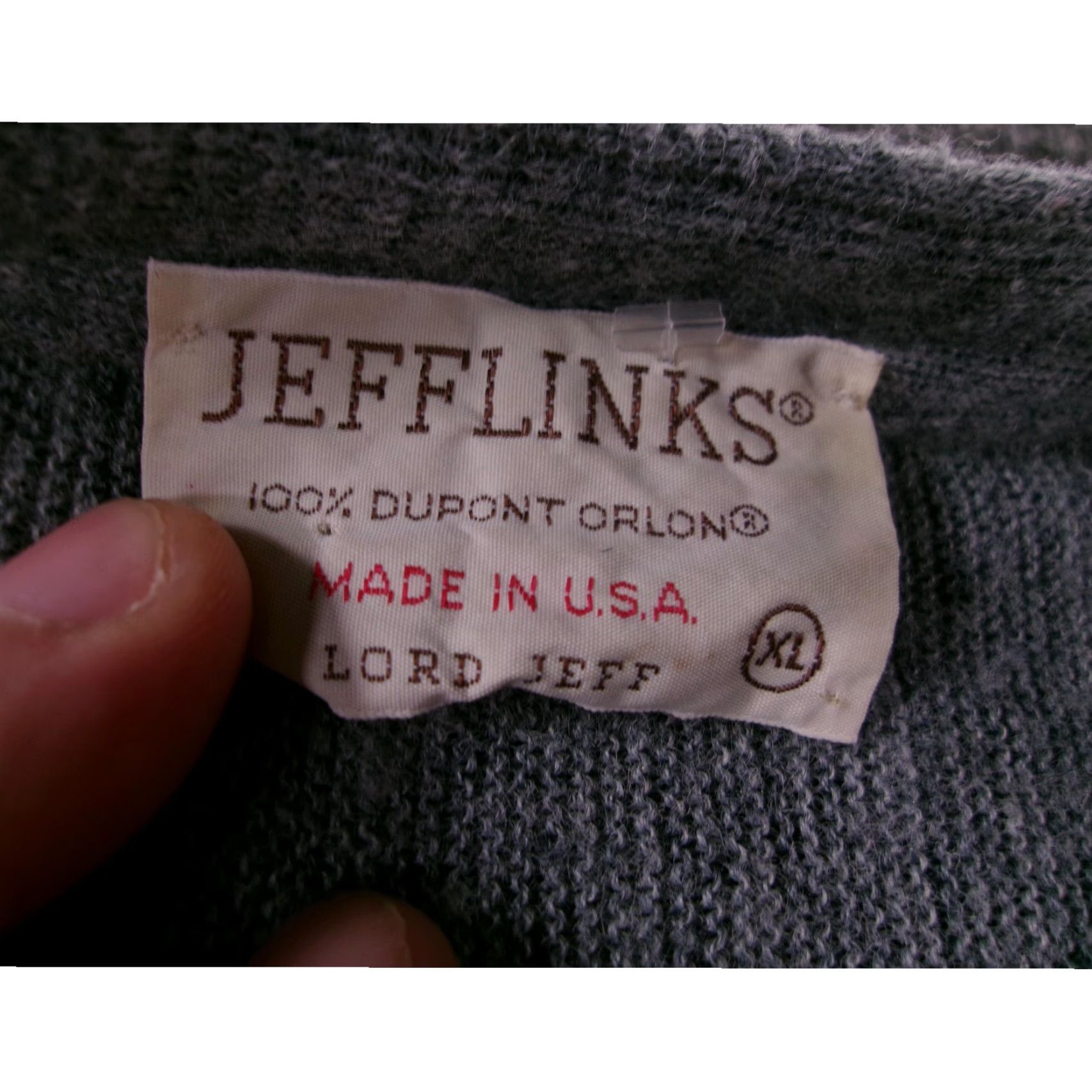 Vintage VINTAGE Lord Jeff Men's Cardigan XL Grey V-Neck Button-Up 1970s US Made Minimalist Classic Size US XL / EU 56 / 4 - 6 Thumbnail