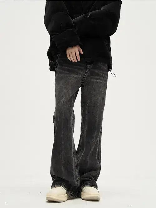 VIBE Faded Black Ripped Flare jeans Size US 32 / EU 48 - 1 Thumbnail