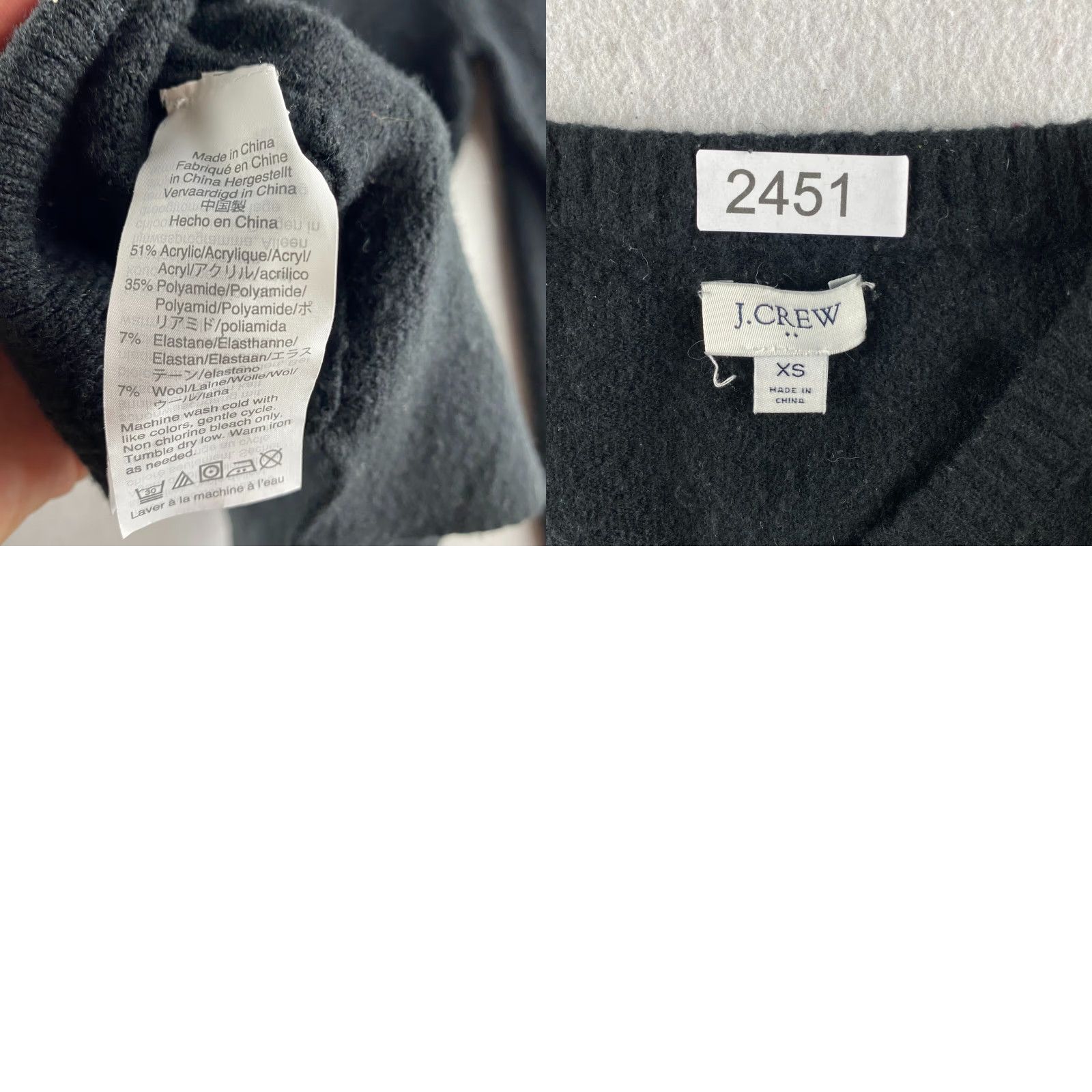 J.Crew J. Crew Sweater Womens XS Black Wool Blend Pullover Round Neck Long Sleeve Comfy Size XS / US 0-2 / IT 36-38 - 10 Thumbnail