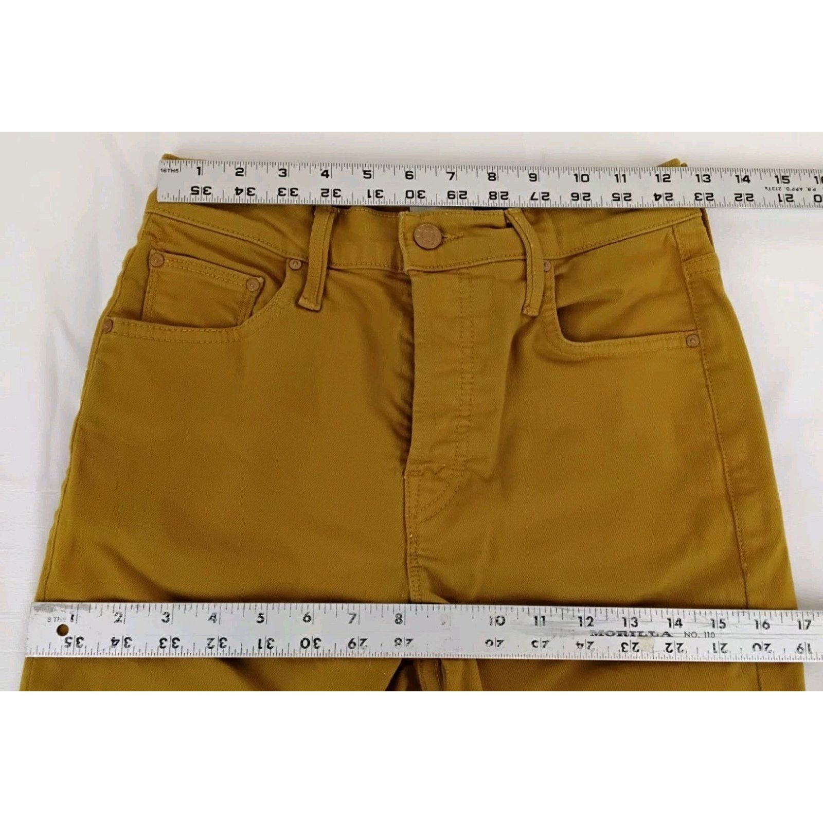 MOTHER Mother Tomcat Ankle Fray Jeans Women's 25 Mustard Yellow Size 25" / US 0 / IT 36 - 14 Thumbnail