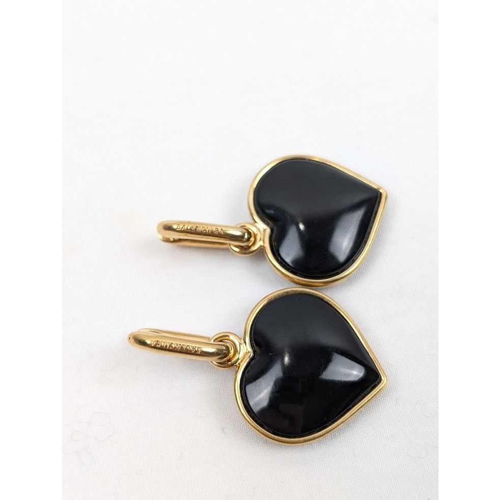 Balenciaga o1rshd1 Q:2 / Size: OS / Heart Earrings In Black Size ONE SIZE - 11 Thumbnail