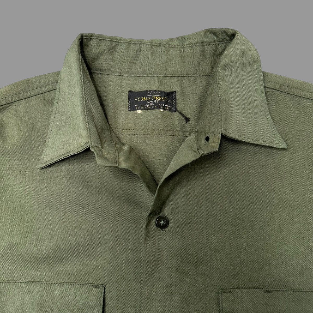Vintage Vintage 1960s dark green blank work shirt Size US XL / EU 56 / 4 - 5 Thumbnail