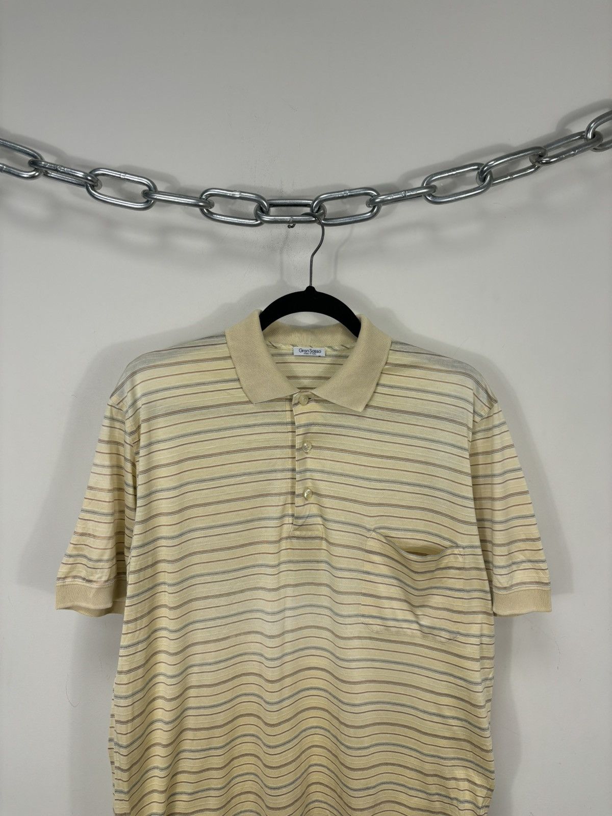 Gran Sasso Gran Sasso Men’s Italian Luxury Classic Striped Polo Shirt Size US L / EU 52-54 / 3 - 2 Thumbnail