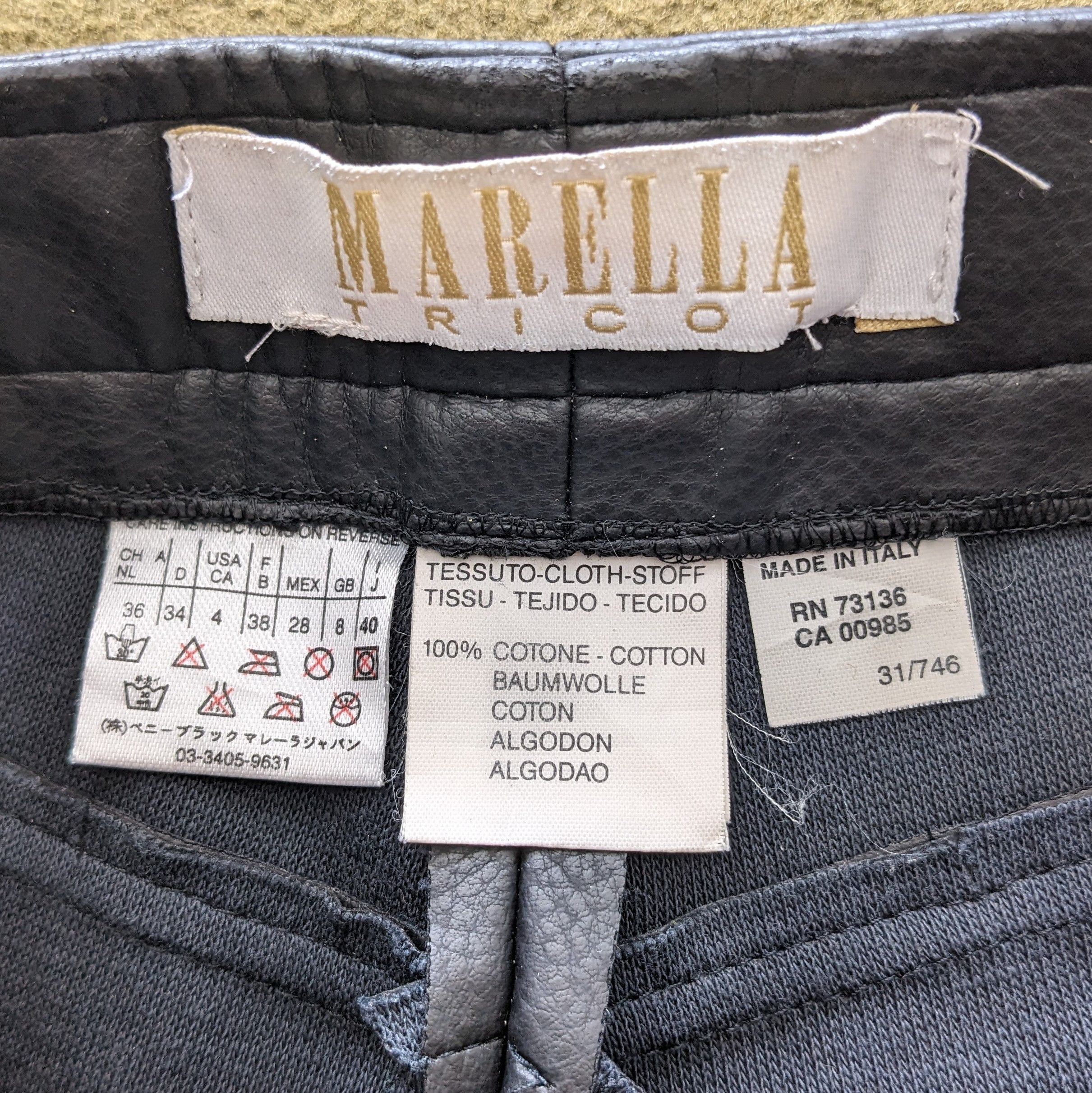 Other Vintage MARELLA TRICOT Luxury Brand Leather Pants Size US 28 / EU 44 - 9 Thumbnail