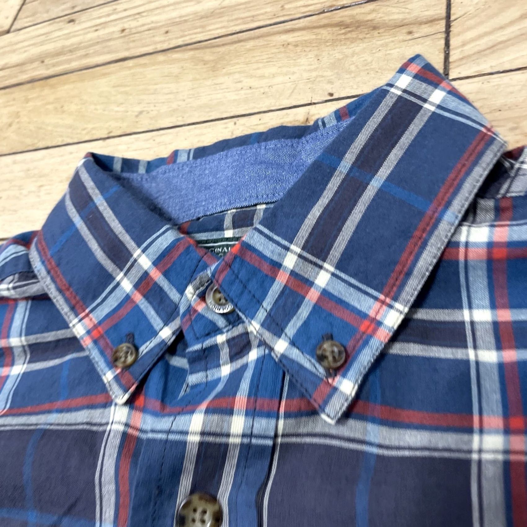 Vintage WOOLRICH Shirt Men S Blue Gray Plaid Red Western Lightweight Oxford S Size US S / EU 44-46 / 1 - 3 Thumbnail