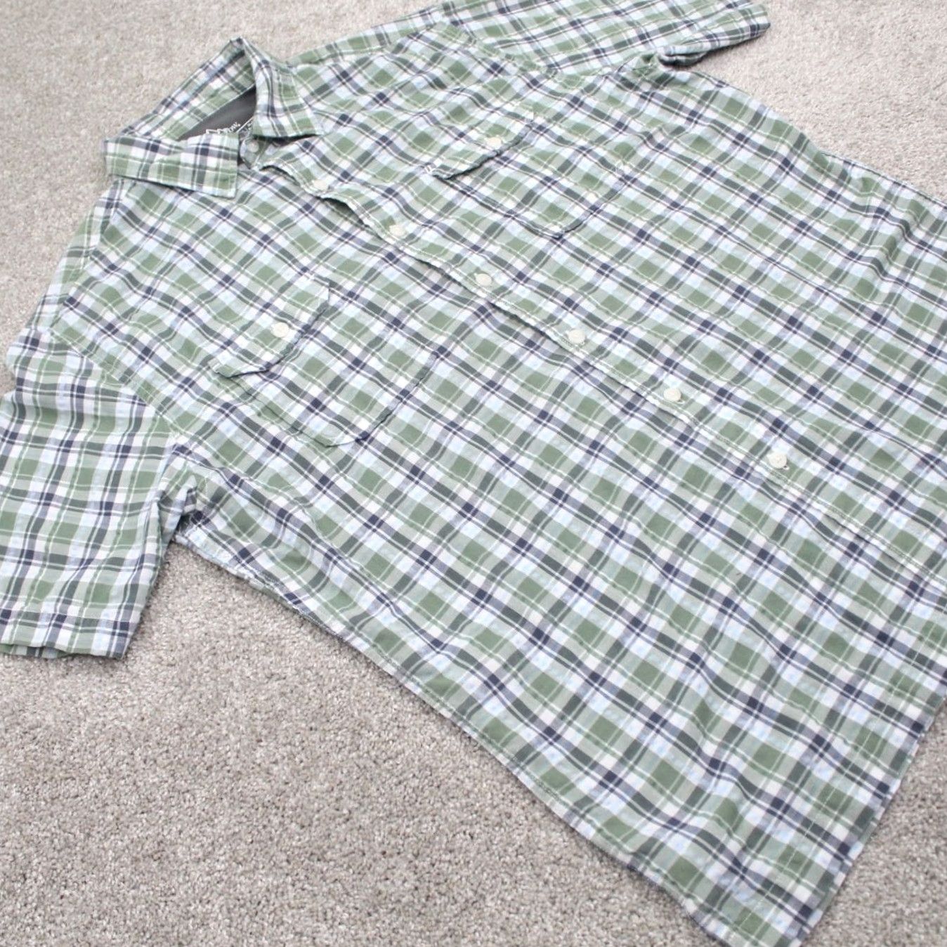Croft & Barrow Croft & Barrow Quick Dry Shirt Mens L Green/Blue Plaid S/S Button Shirt Size US L / EU 52-54 / 3 - 5 Thumbnail