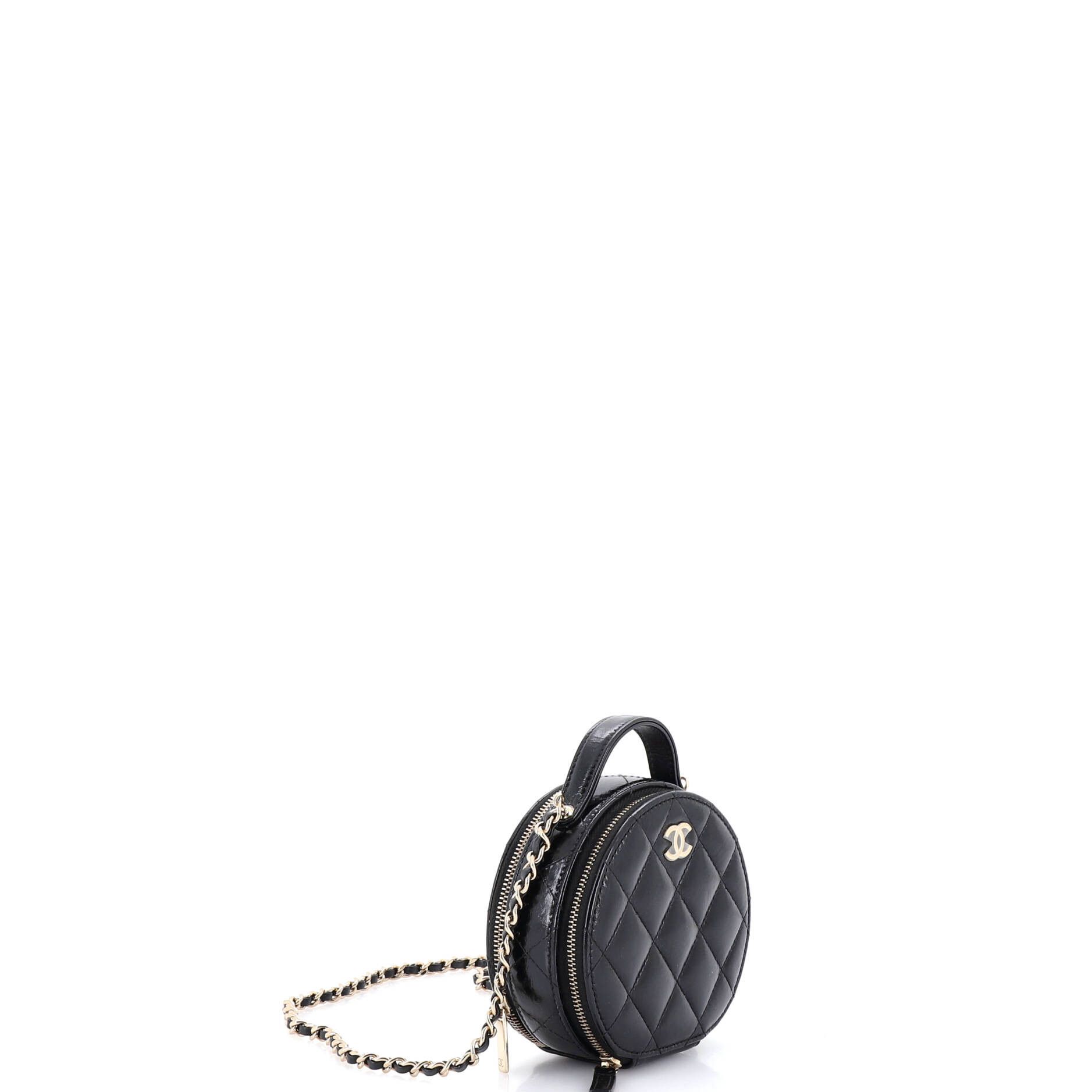 Chanel Handle with Care Round Vanity Case with Chain Quilted Lambsk Size ONE SIZE - 1 Thumbnail