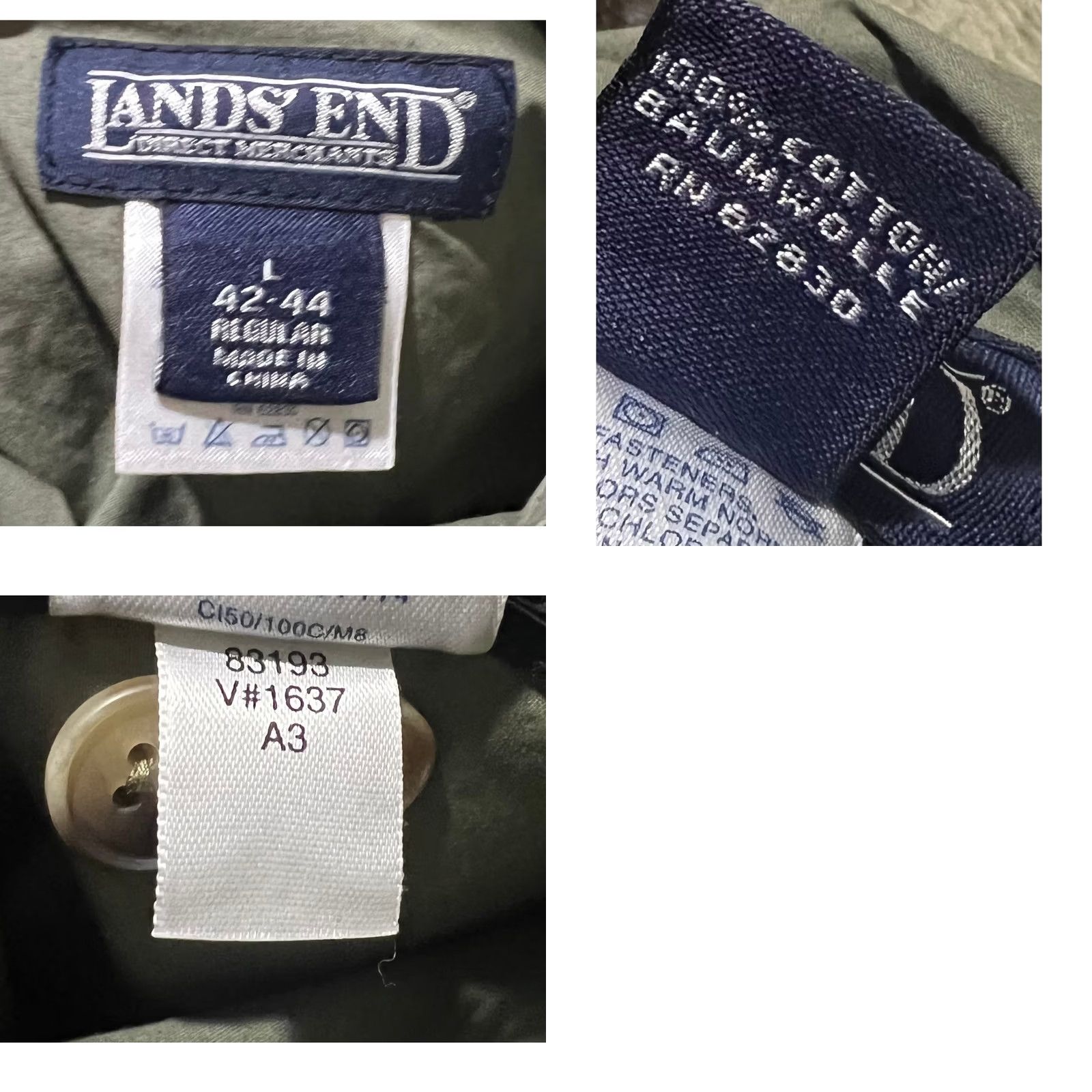 Lands' End Lands' End Reversible Cotton Bomber Jacket Mens L Green Full Zip Size US L / EU 52-54 / 3 - 8 Thumbnail