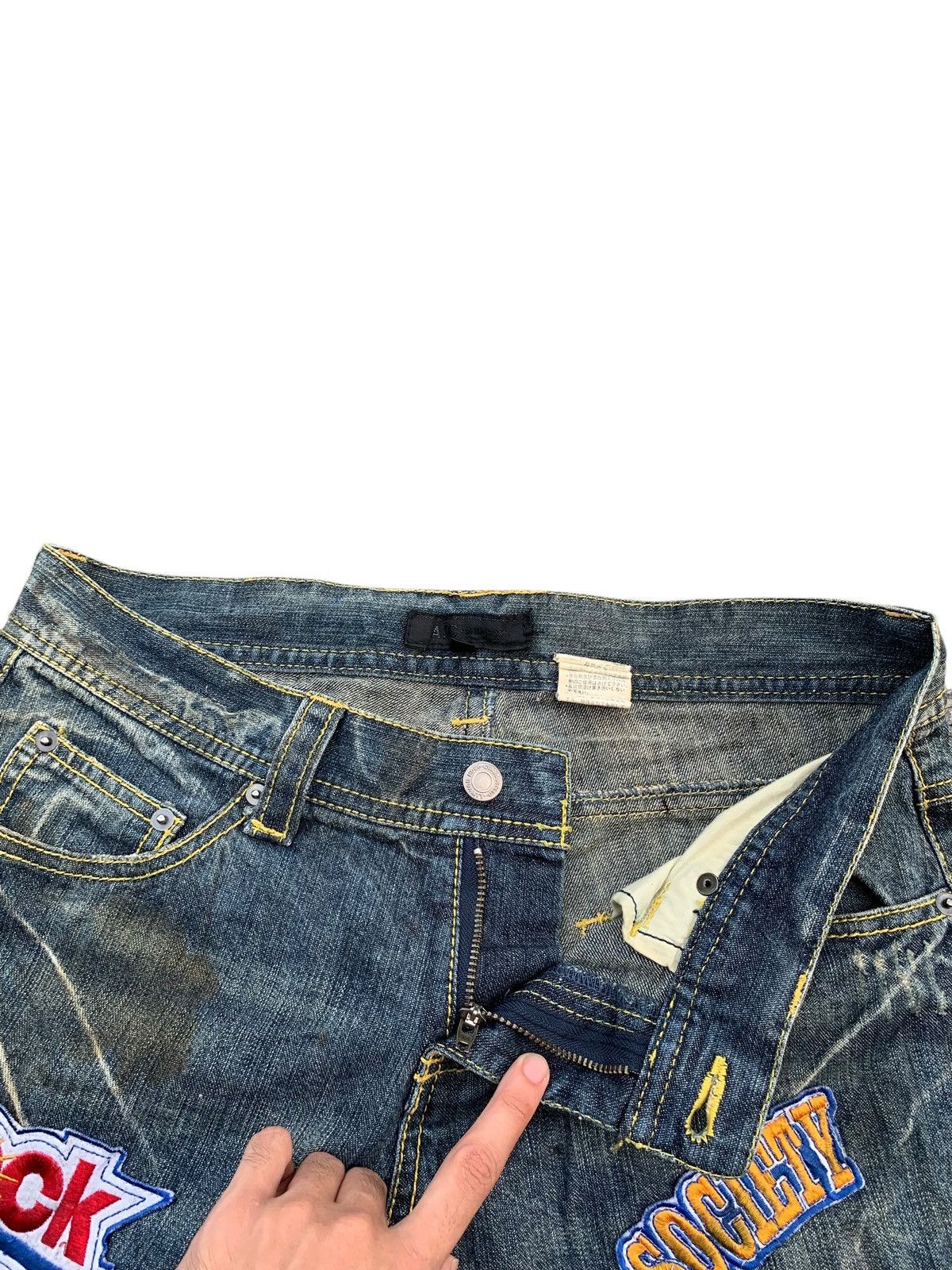 Kapital IN THE ATTIC RUSTY ROCK PUNK DISTRESSED DENIM Size US 32 / EU 48 - 12 Thumbnail