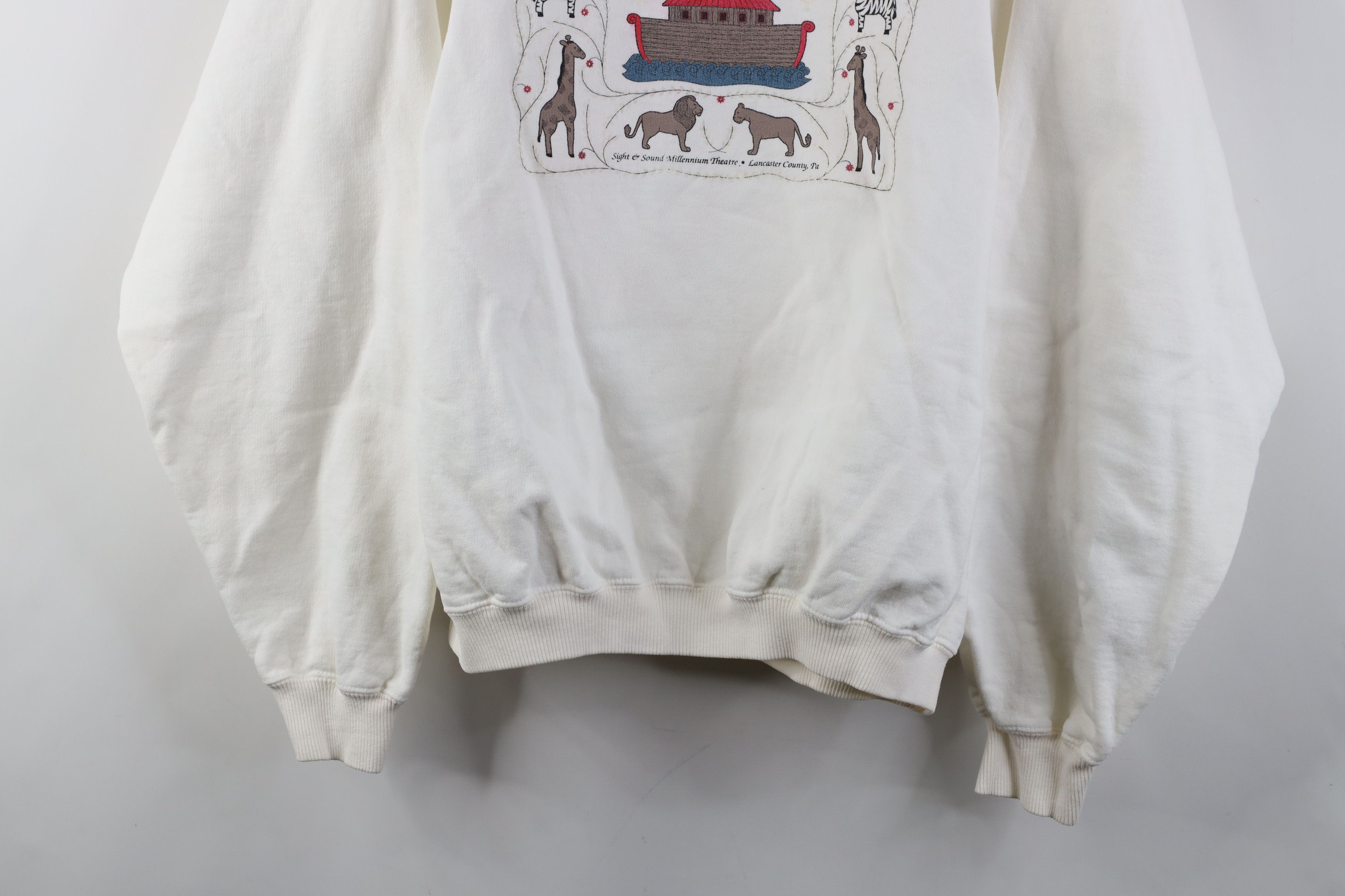 Vintage Vintage 90s Christmas Noahs Ark Crewneck Sweatshirt White Size XL / US 12-14 / IT 48-50 - 3 Thumbnail