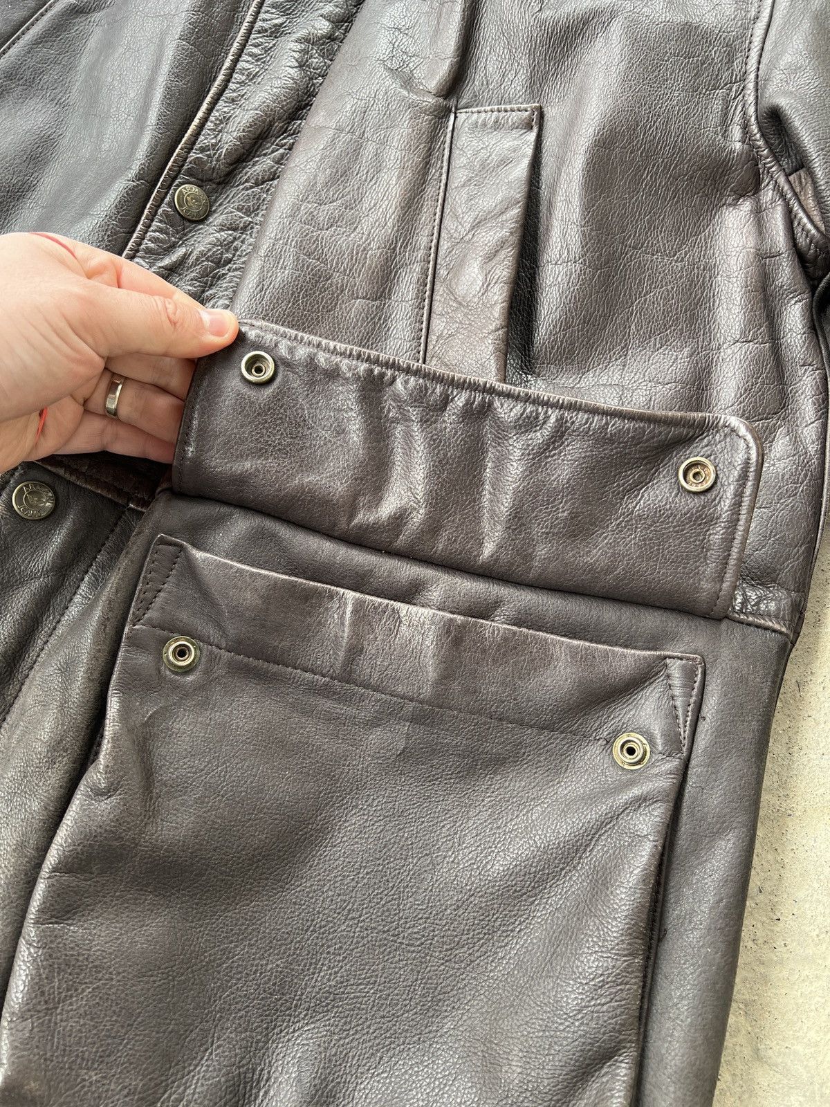 Armani Vintage Armani Jeans Leather Jacket Size US XL / EU 56 / 4 - 3 Thumbnail