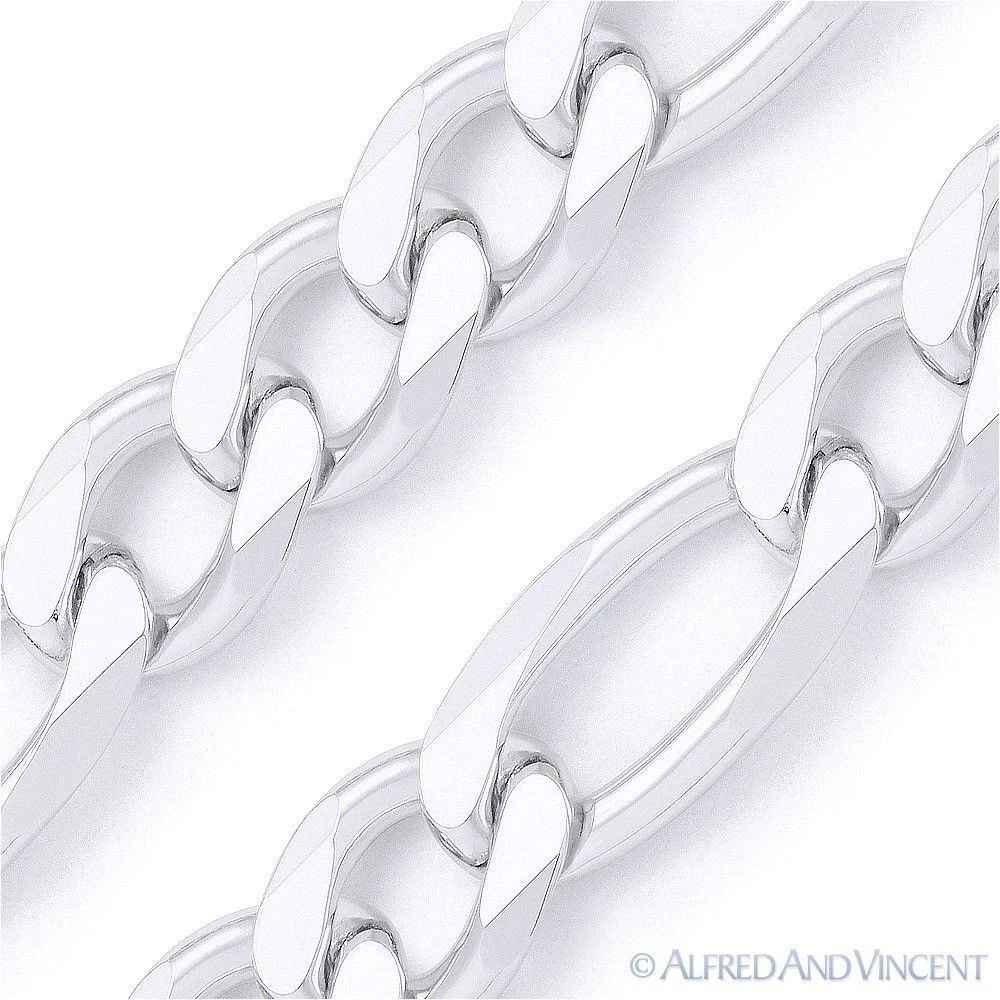 Other 14mm Figaro / Figaroa Link Italian Chain Bracelet Size ONE SIZE - 2 Thumbnail