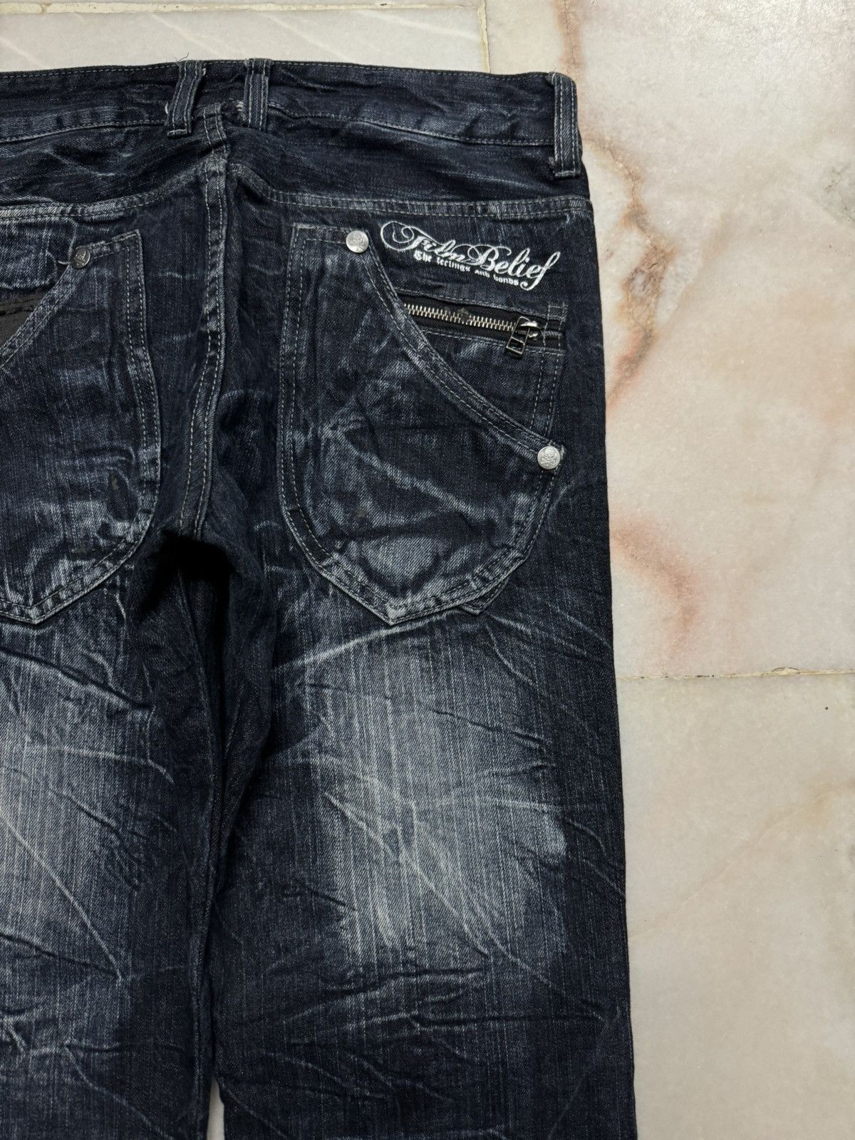 Japanese Brand 💥SICK Faded Jean Double Focus Multipocket Insane Pocket Rare Size US 30 / EU 46 - 16 Thumbnail
