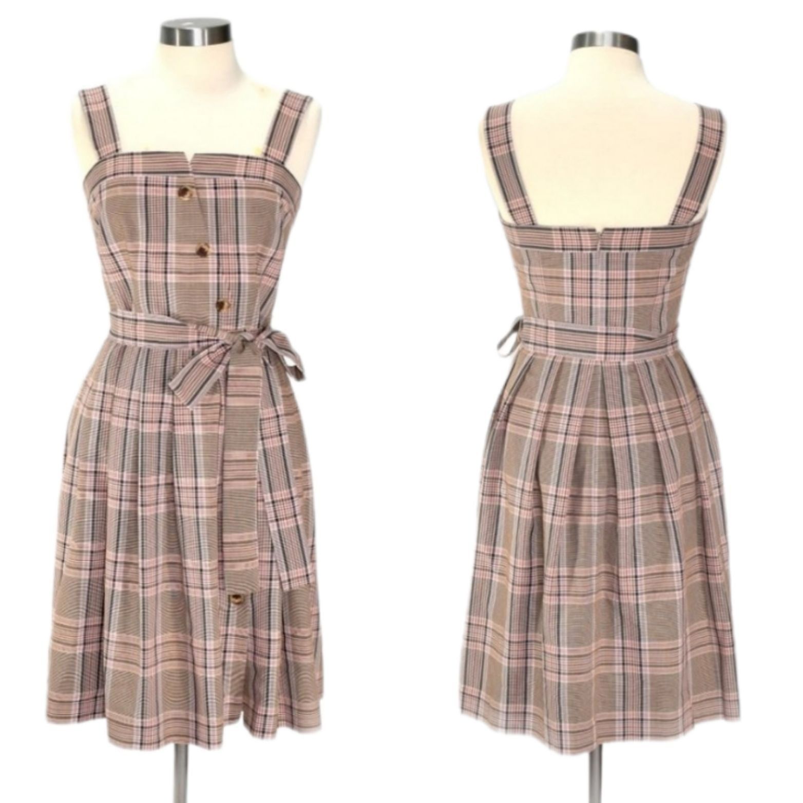 Other Gal Meets Glam Madison Tie Front Dress Sz 10 Pink Plaid Retr Size L / US 10 / IT 46 - 12 Thumbnail