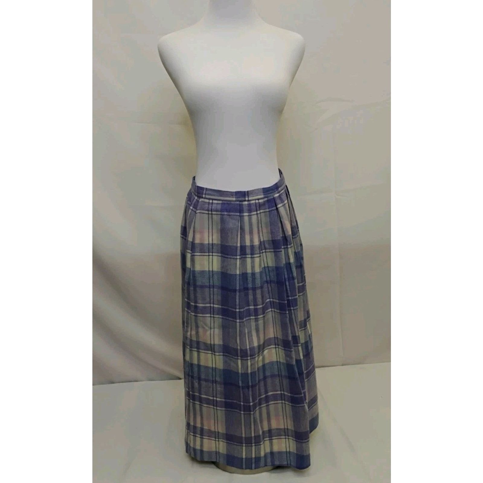 Pendleton Pendleton Pleated Midi Skirt Women's 29" Purple Plaid Wool Size 28" / US 6 / IT 42 - 2 Thumbnail