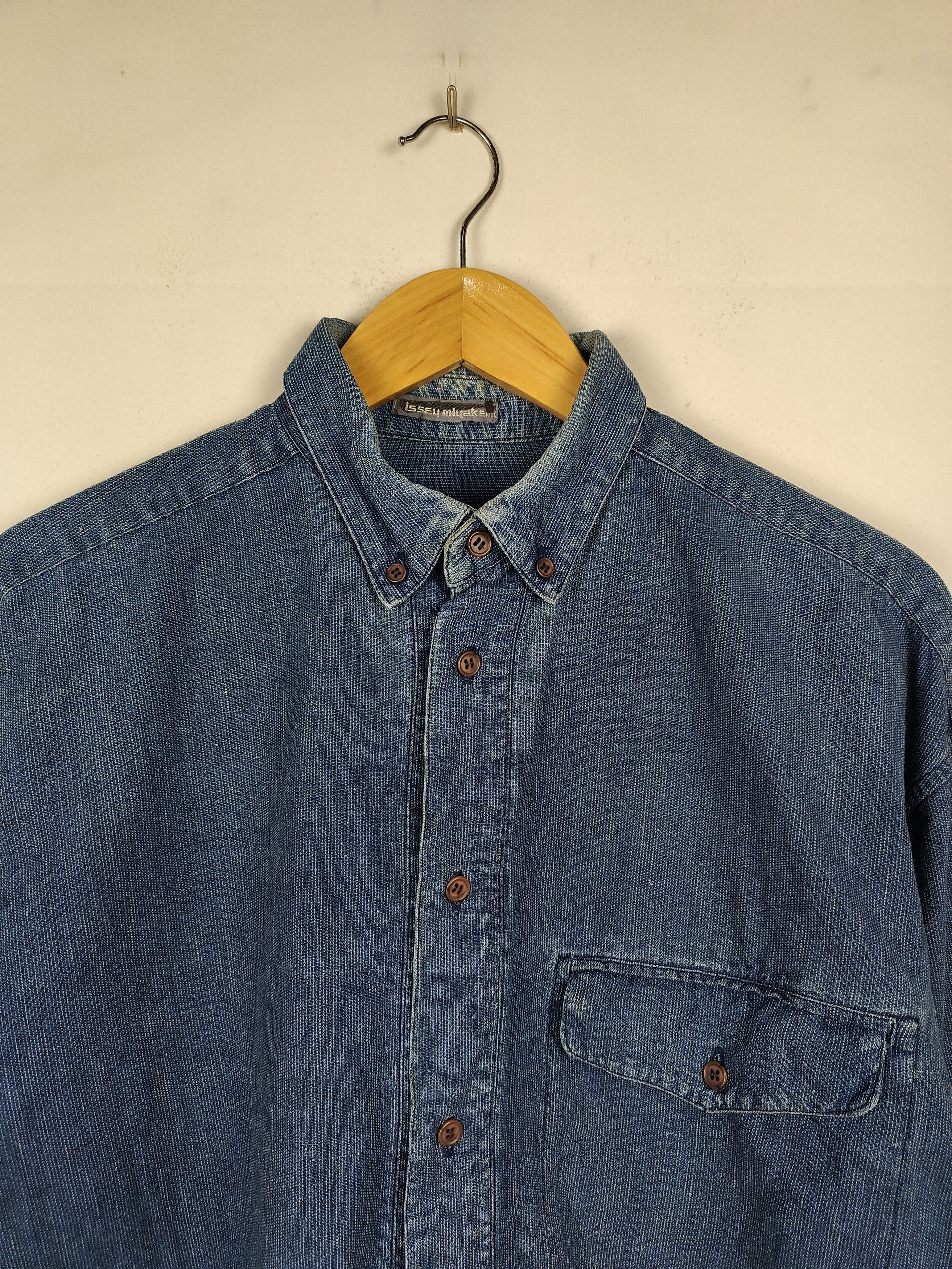 Issey Miyake Vintage Issey Miyake Oversized Denim Button Shirt Size US M / EU 48-50 / 2 - 2 Thumbnail