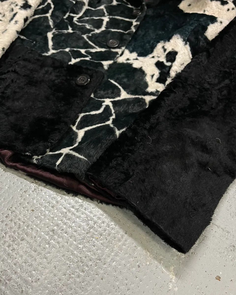 Kenzo 1990s Kenzo Black & Cream Animal Print Faux Fur Blazer Jacket Size S / US 4 / IT 40 - 6 Thumbnail