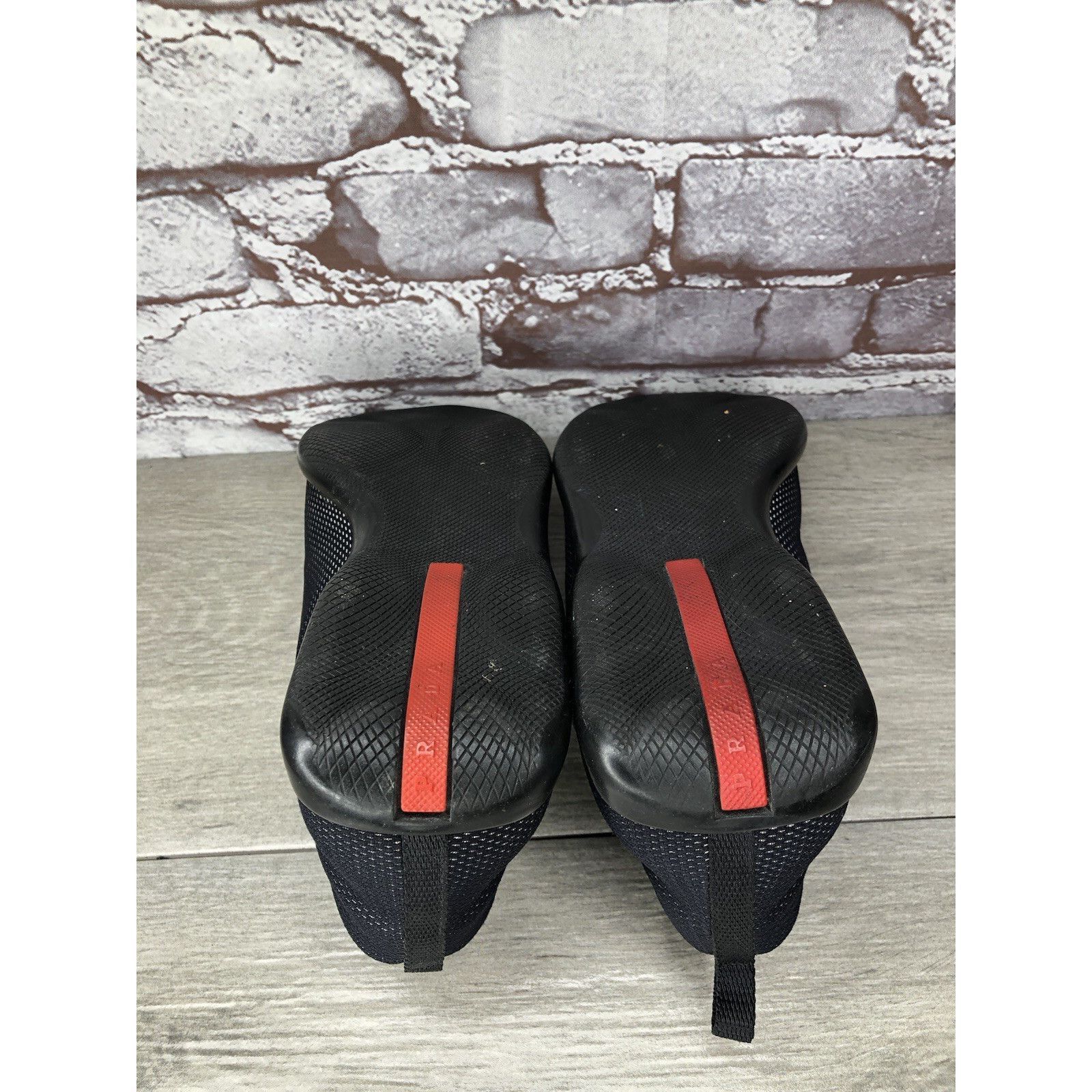 Prada Prada Sport Black Mesh Synthetic Drawstring Driving Shoes Wo Size US 8 / IT 38 - 9 Thumbnail