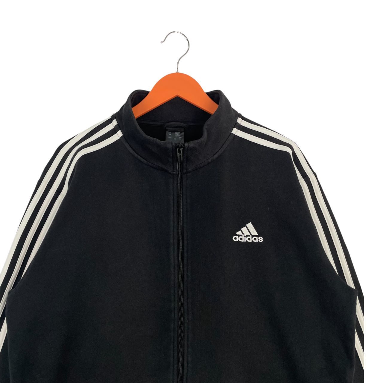 Adidas Vintage Adidas Track Jacket Black White Three Stripes Size US XL / EU 56 / 4 - 4 Thumbnail