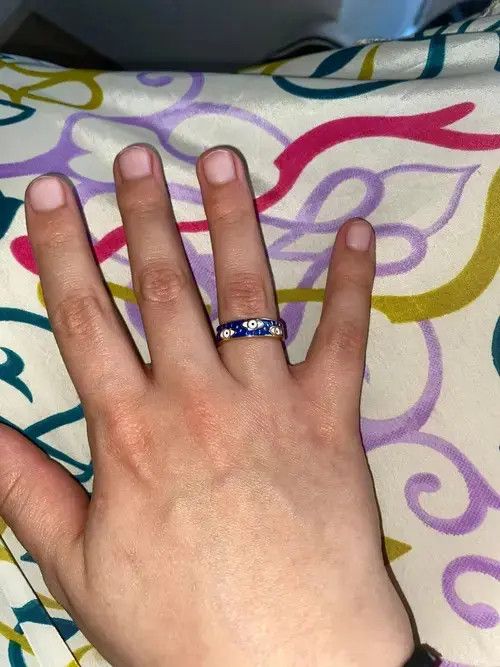 Japanese Brand × Jewelry × Vintage Creative Handmade Evil Blue Eyes Enamel Ring Size ONE SIZE - 4 Thumbnail
