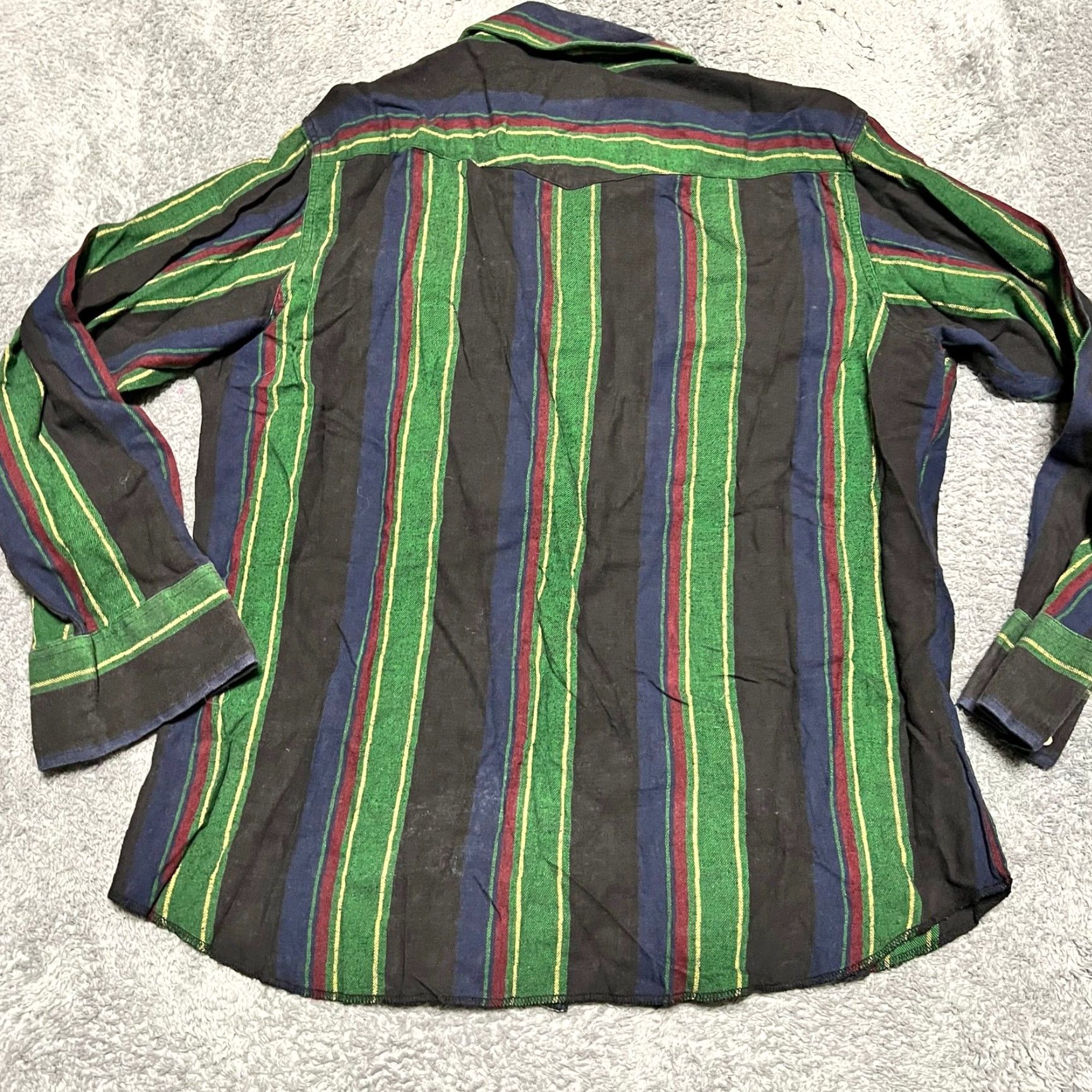 Wrangler VINTAGE Wrangler Shirt Western Pearl Snap Plaid Flannel Long Sleeve Mens XL Green Size US XL / EU 56 / 4 - 3 Thumbnail