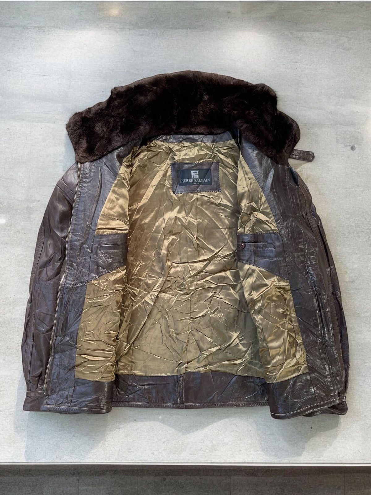 Balmain 🔥VINTAGE PIERRE BALMAIN GENUINE LEATHER JACKET Size US XL / EU 56 / 4 - 4 Thumbnail