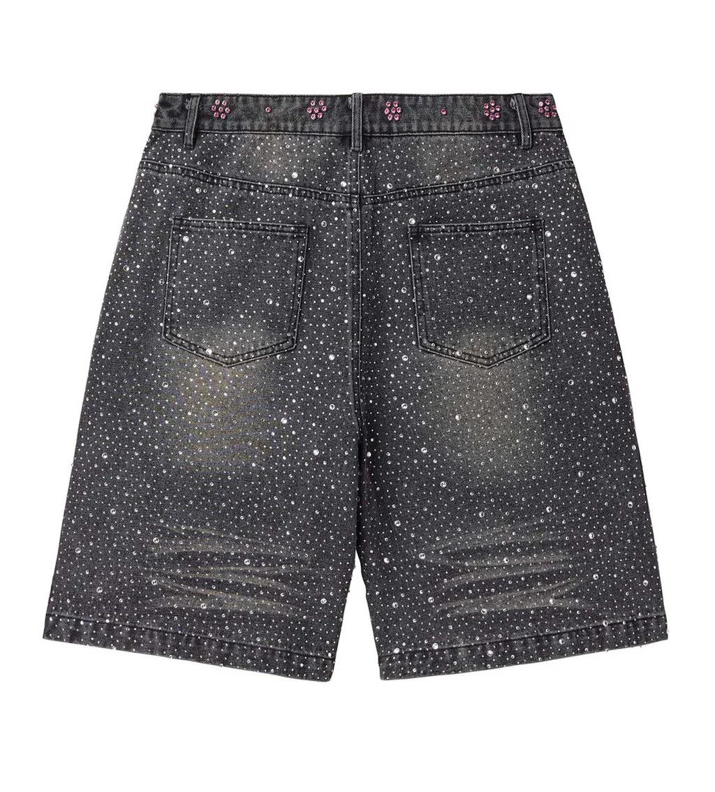 Vale Vale Forever Iced Out Rhinestone Jorts Blue Size 40 Size US 40 / EU 56 - 2 Thumbnail