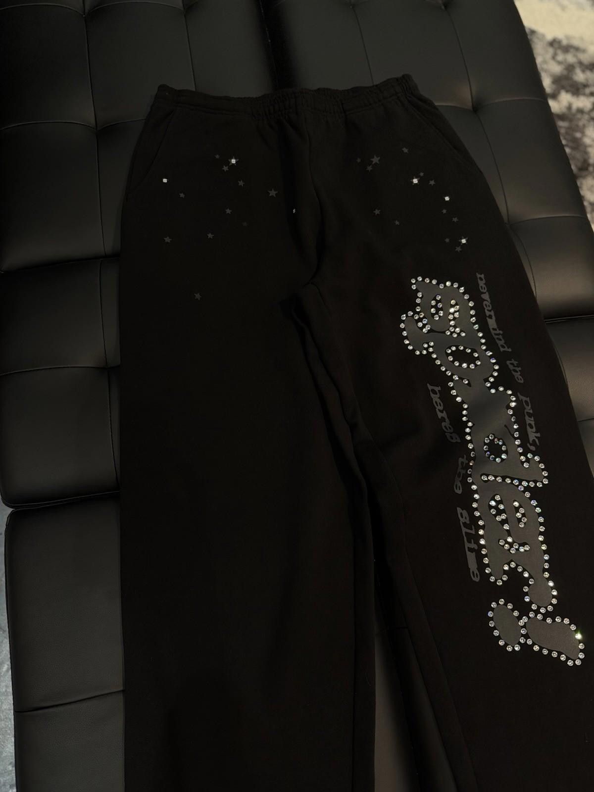 Sp5der Large Sp5der Worldwide Black VVS Stone Sweatpants Spider Size US 34 / EU 50 - 7 Thumbnail