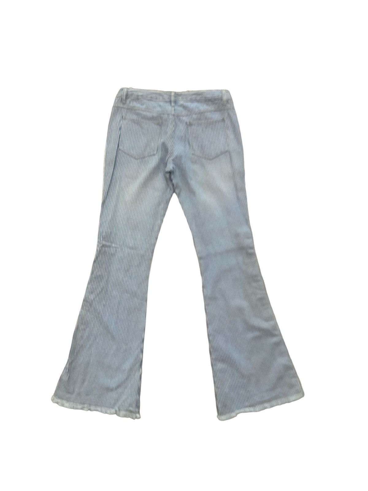 If Six Was Nine × Japanese Brand × KMRii Flare Jeans Jouer Aux Echecs Low Rise Stripe Bush Pants Size US 27 - 7 Thumbnail