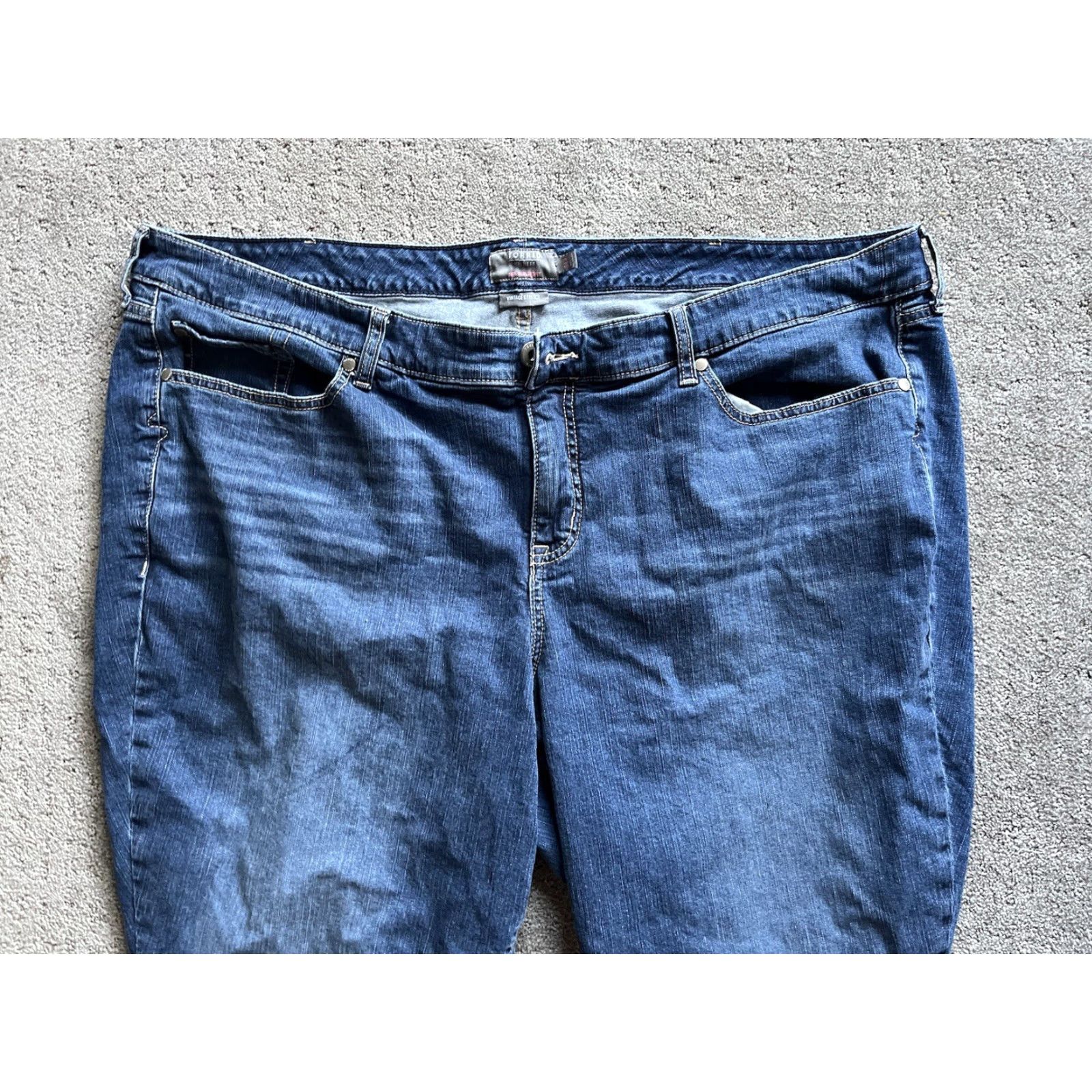 Torrid VINTAGE Torrid Jeans Skinny Mid Rise Dark Wash Zip Leg Blue Plus Sz 26R 25 in Inseam Cotton Blend Denim Women (Shaping, Stretch) Size ONE SIZE - 2 Thumbnail