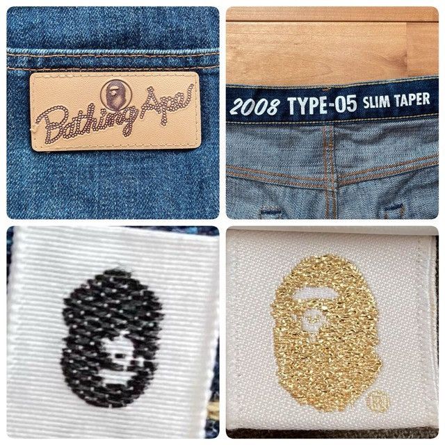 Bape BAPE MIX LOGO Denim Pants a bathing ape NIGO ★size XL Size US 36 / EU 52 - 10 Thumbnail