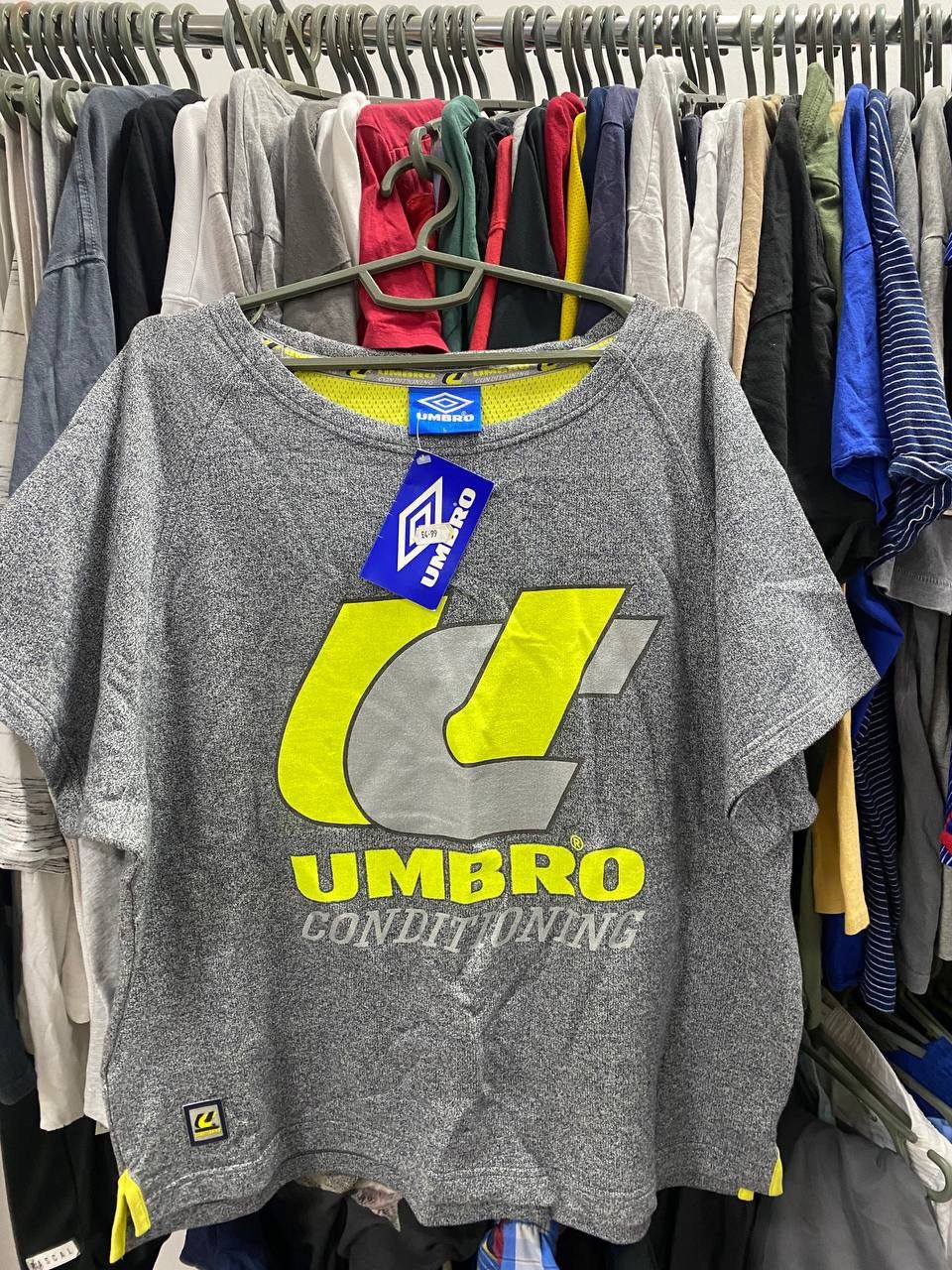 Vintage Umbro Pro training grey tee big logo Conditioning L