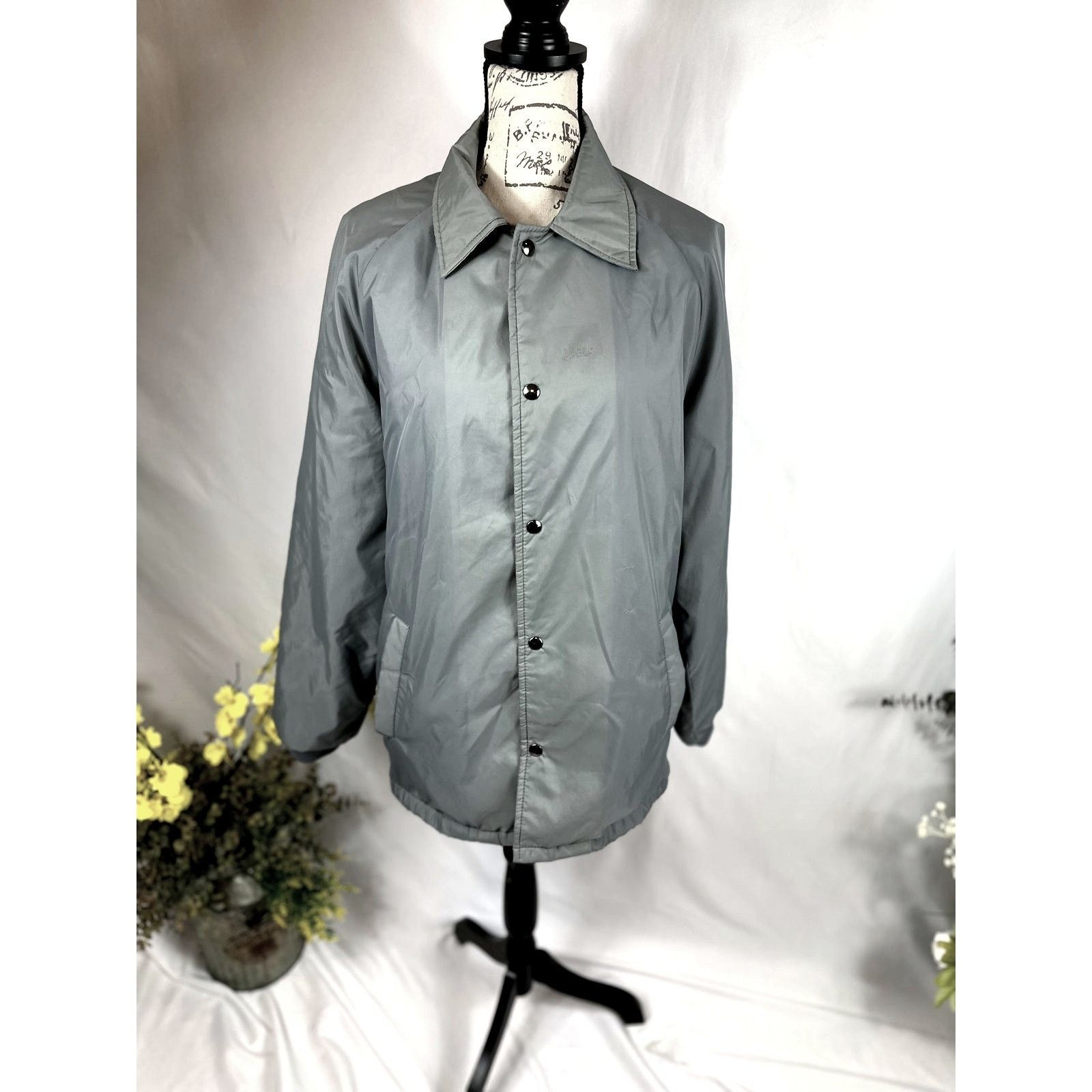 Other Vintage Men's Sherpa Lined Jacket 80s 90s Gray Large Tall Size US L / EU 52-54 / 3 - 3 Thumbnail