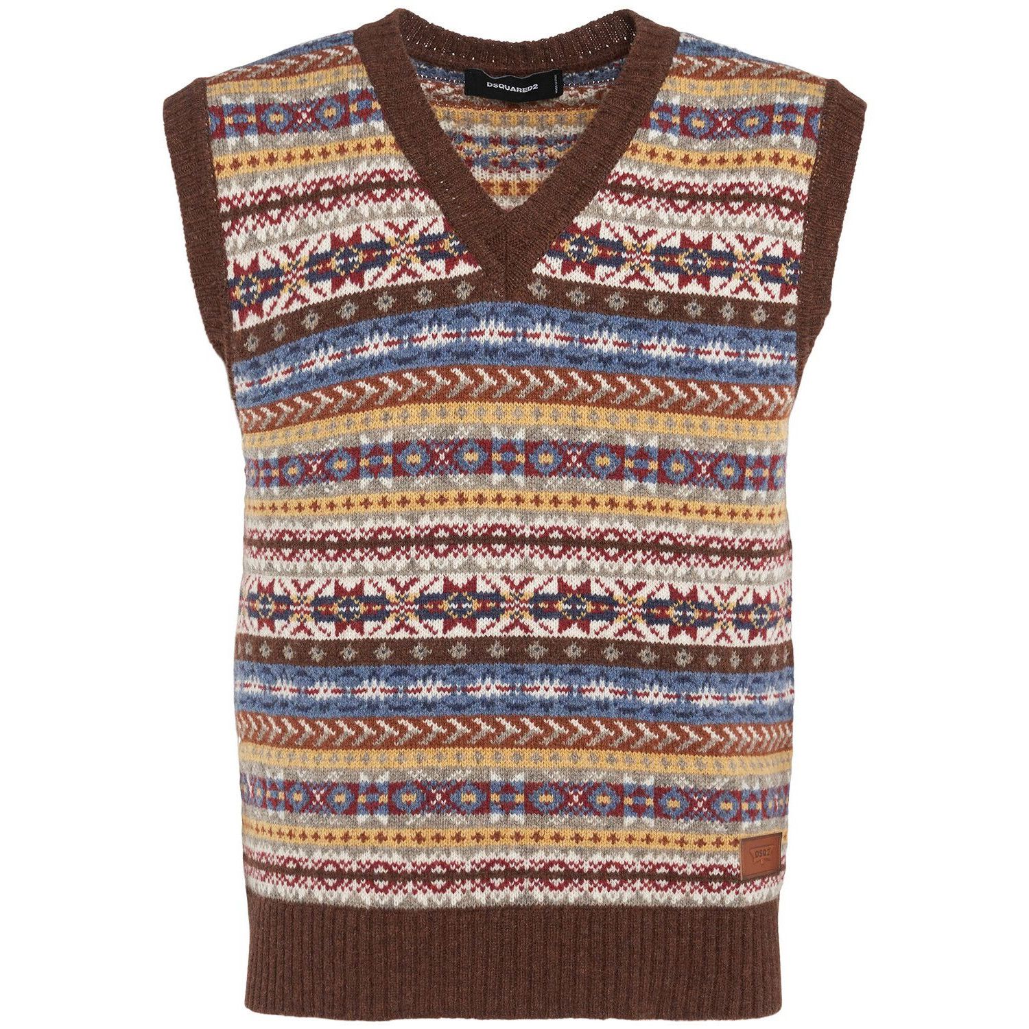 DSQUARED2 Multicolor Wool Vest New & Authentic (Men's size:X