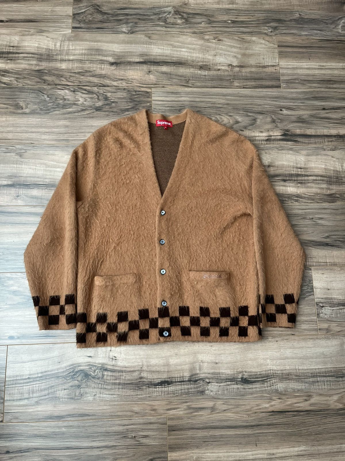 Supreme Supreme Brushed Checkerboard Cardigan | Grailed