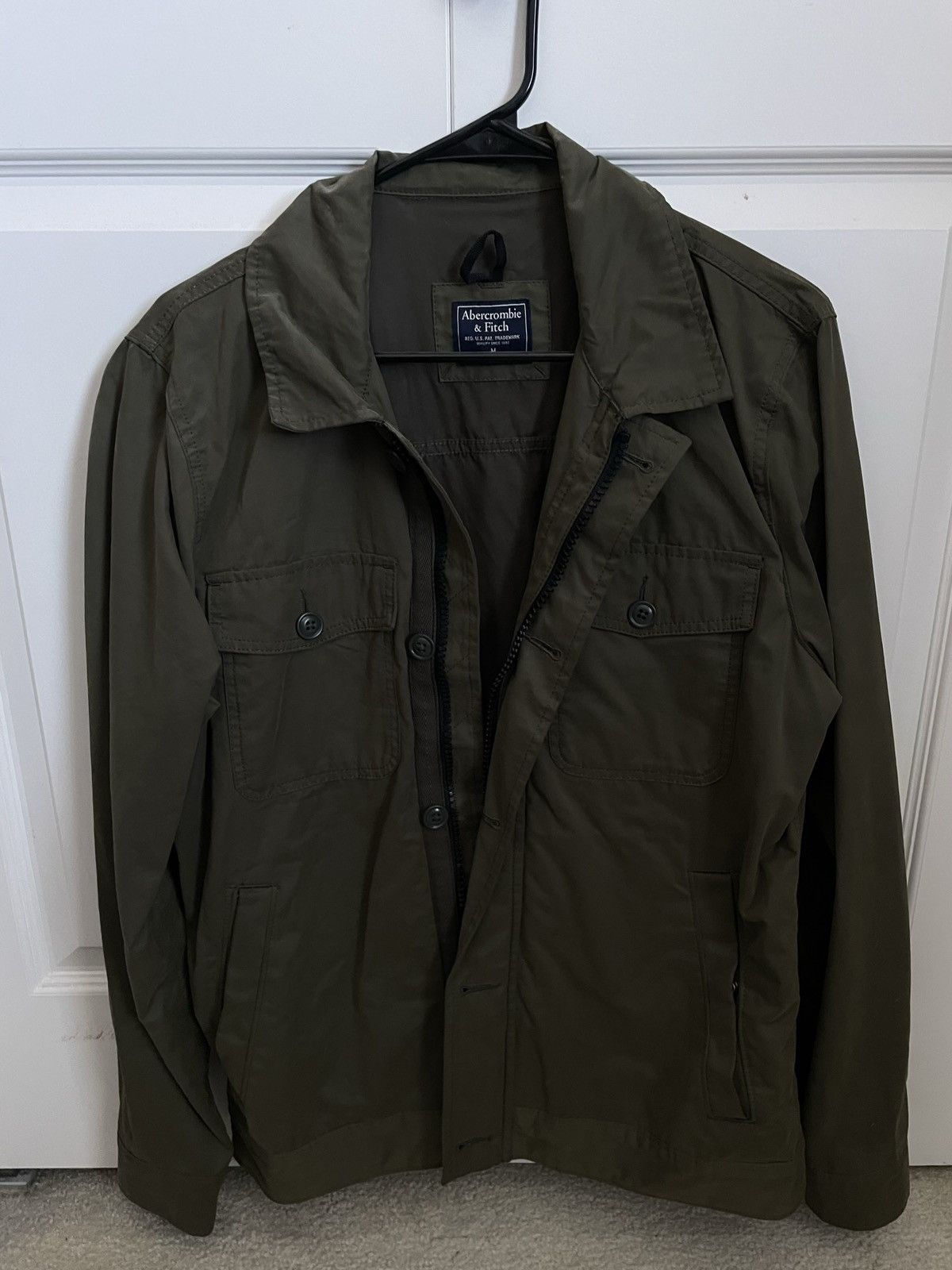 ARMY GREEN MENS JACKET ABERCROMBIE + FITCH