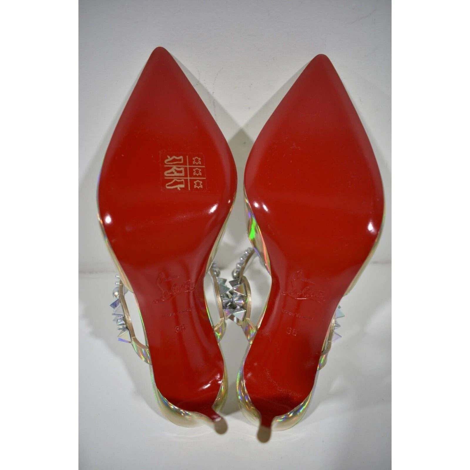 Christian Louboutin Miss Goldora 85 Gold AB Backless Sandal Mule Heel Pump 36 Size US 6 / IT 36 - 12 Thumbnail