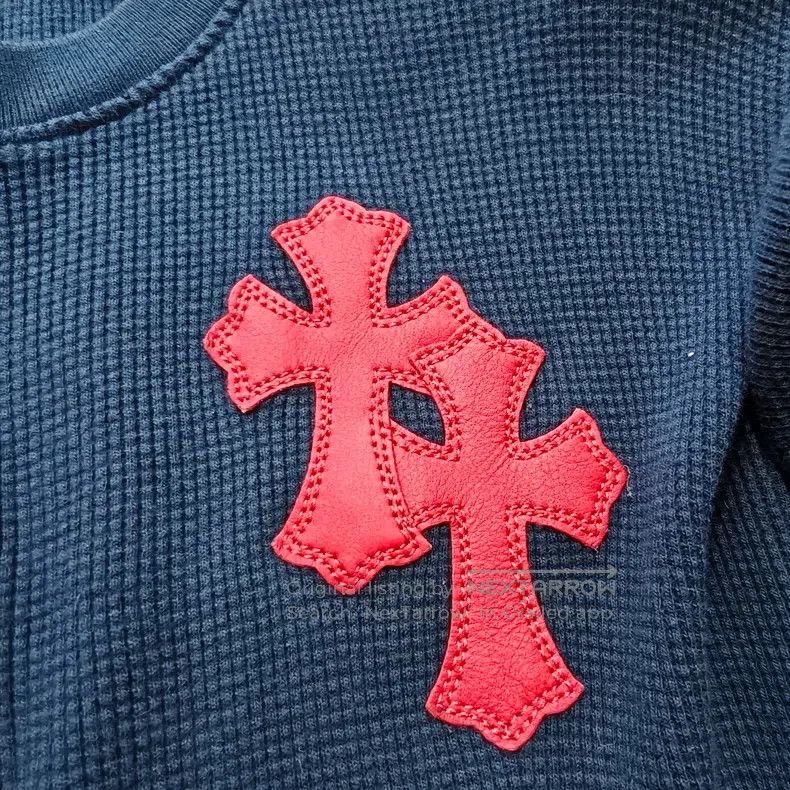 CHROME HEARTS Size S Three silver buttons and cross skin Wa