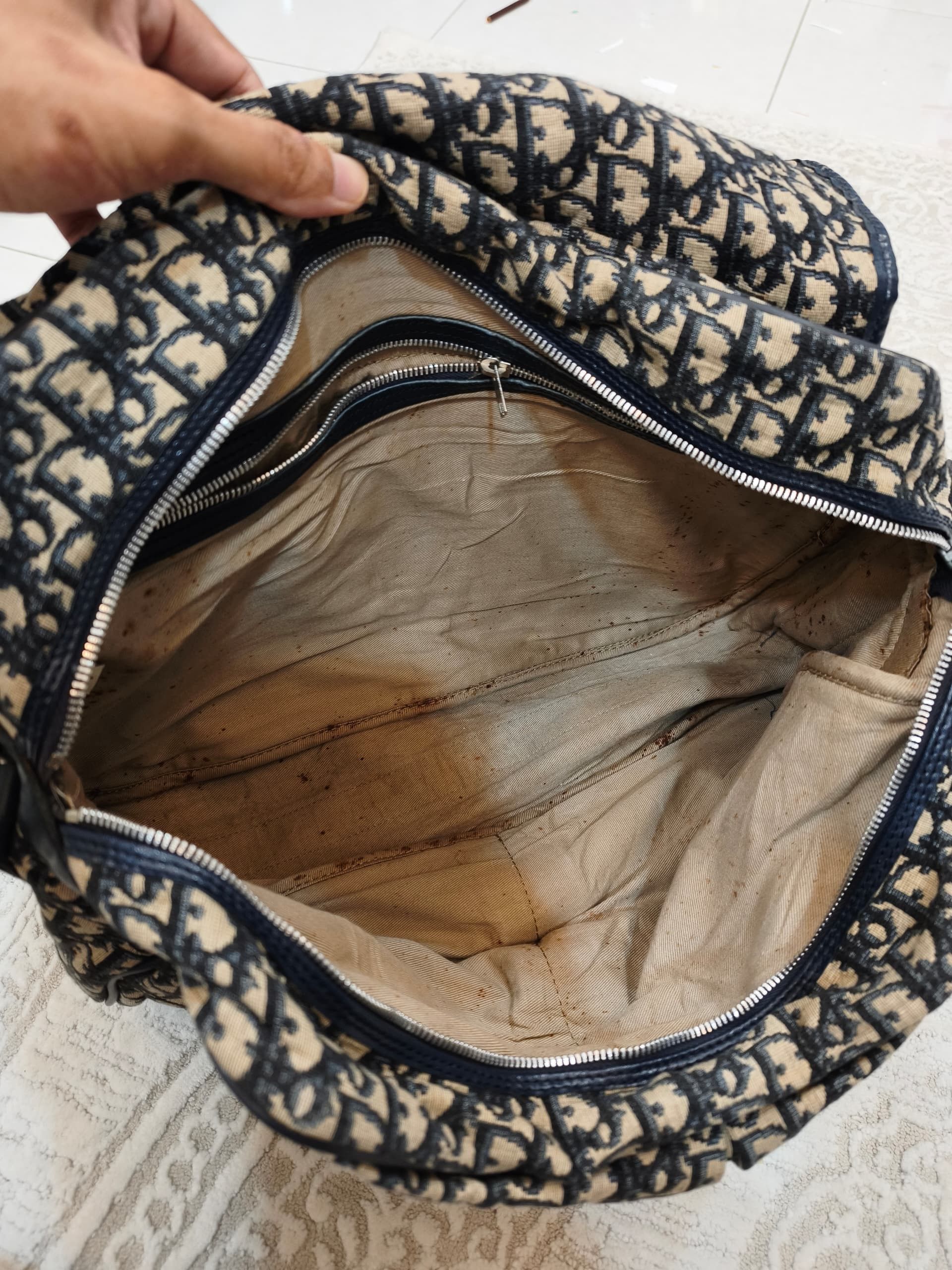 Christian Dior Monsieur Christian Dior Monogram Blue Denim Messenger Bag Size ONE SIZE - 14 Thumbnail