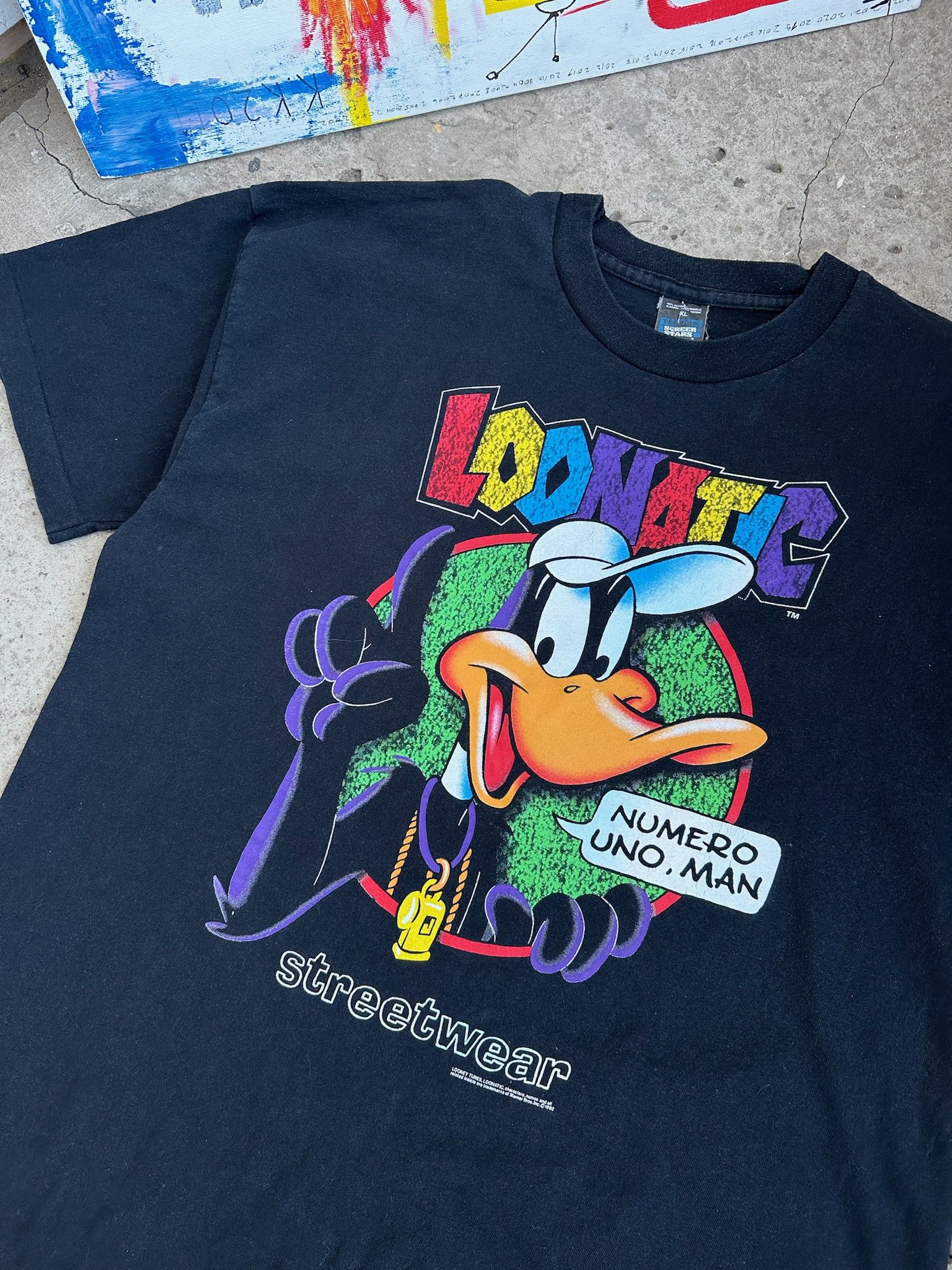 Cartoon Network Vintage 90’s looney tunes Daffy Duck tshirt loonatic rap tee Size US XL / EU 56 / 4 - 2 Thumbnail