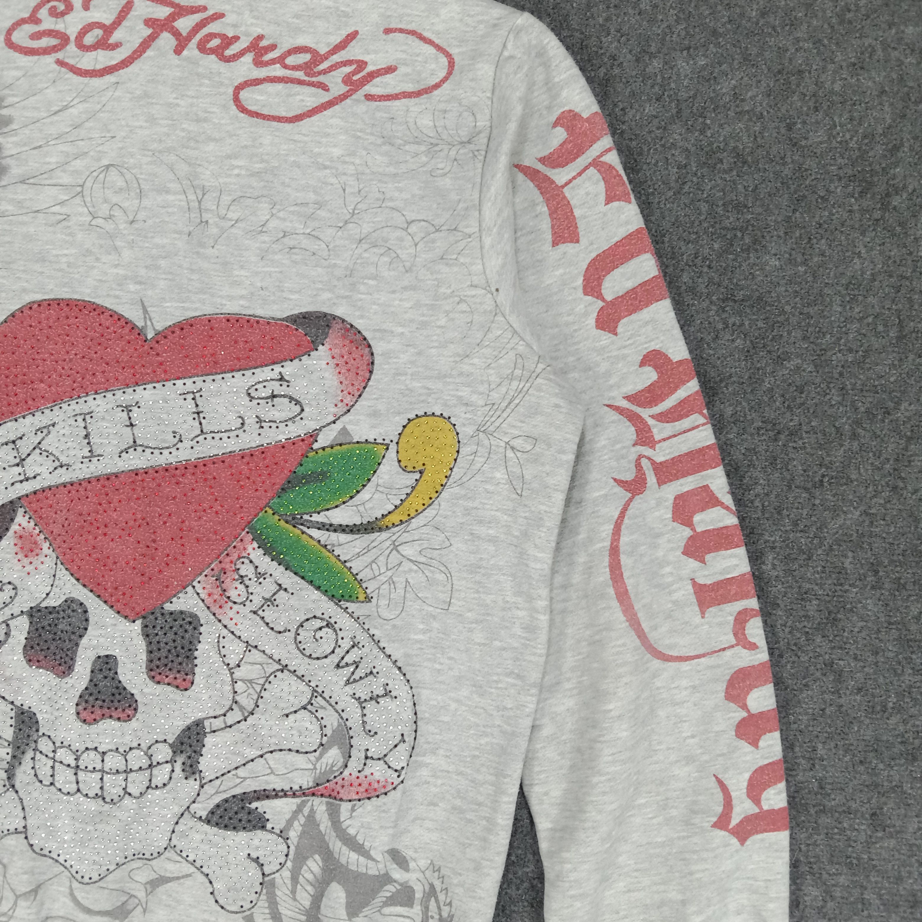 Christian Audigier × Ed Hardy × Vintage Ed Hardy by Christian Audiger Skull Art Hoodies Size US M / EU 48-50 / 2 - 9 Thumbnail