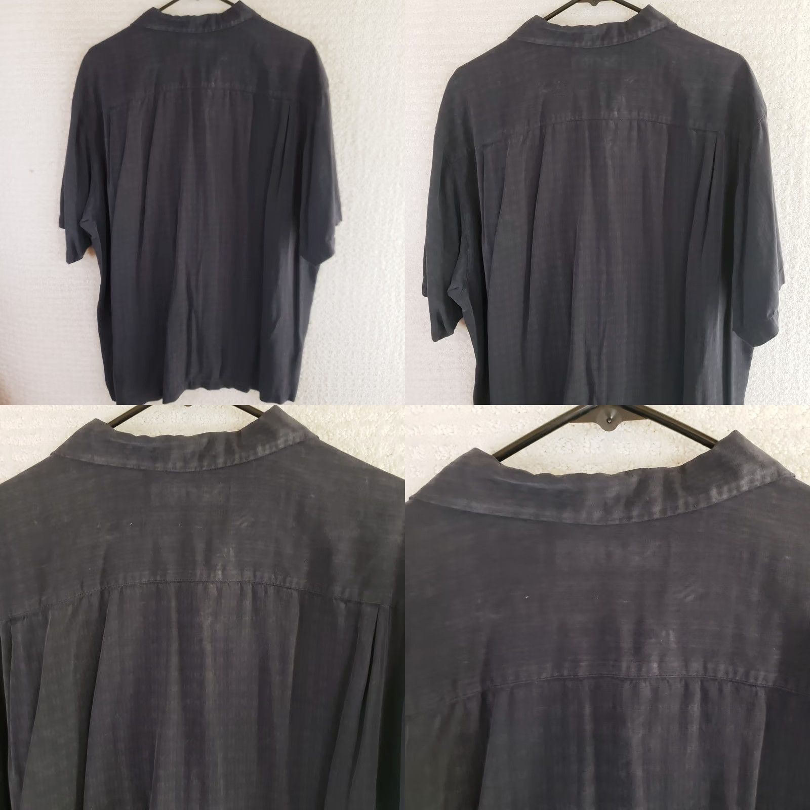 Tommy Bahama Tommy Bahama Shirt Men XL Black Silk Blue Embroidery Button Up Short Sleeve Elegant Casual Formal Party/Wedding Size US XL / EU 56 / 4 - 8 Thumbnail