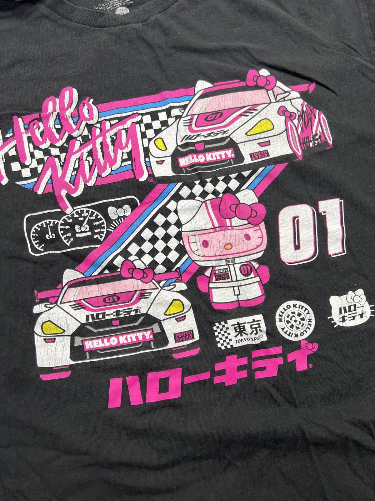 Other Hello Kitty Racing Graphic T-Shirt XL Black Cotton Size ONE SIZE - 2 Thumbnail