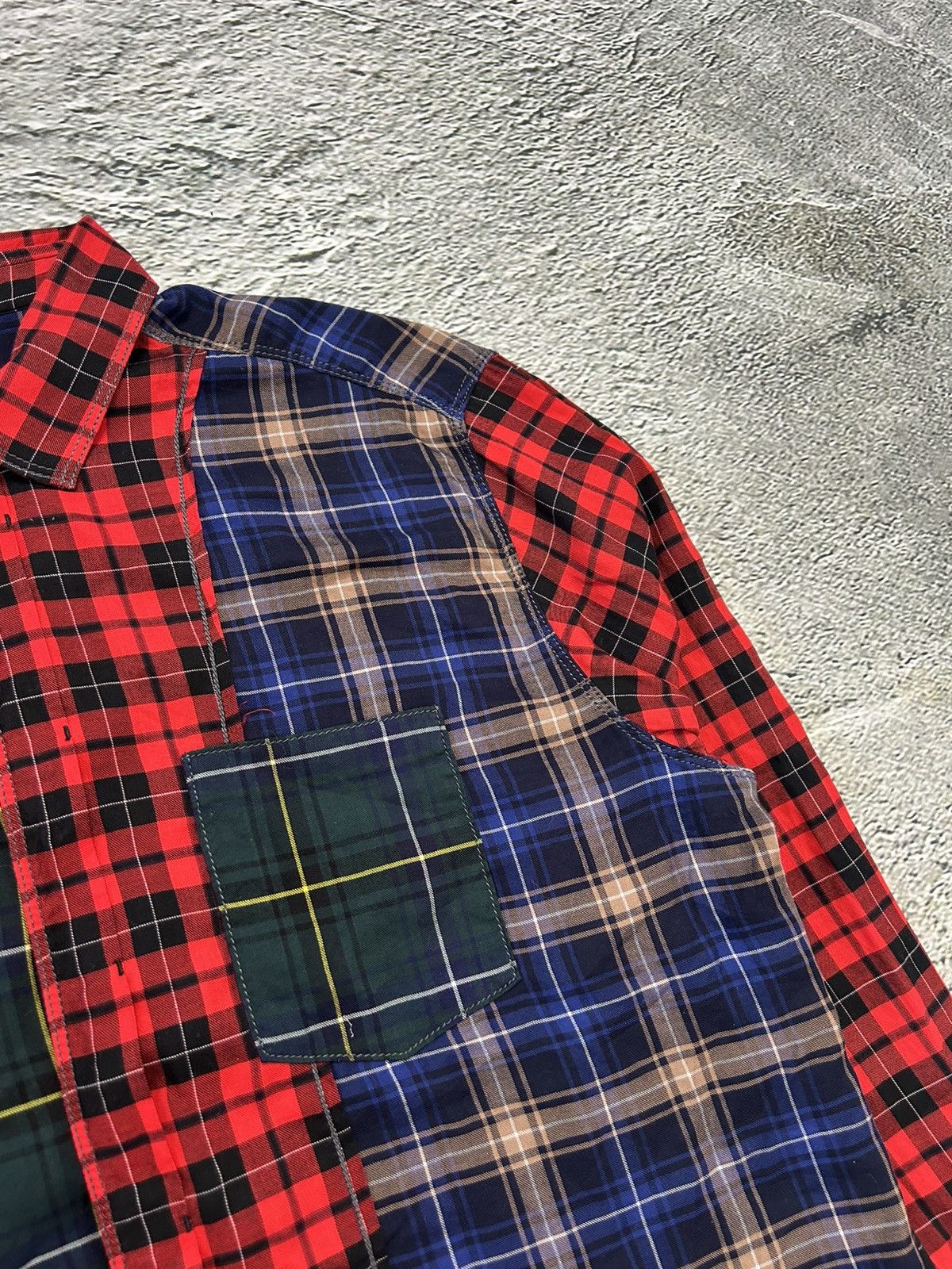 Lanvin Lanvin shirt patchwork plaid tartan button up flannel runway Size US XL / EU 56 / 4 - 2 Thumbnail