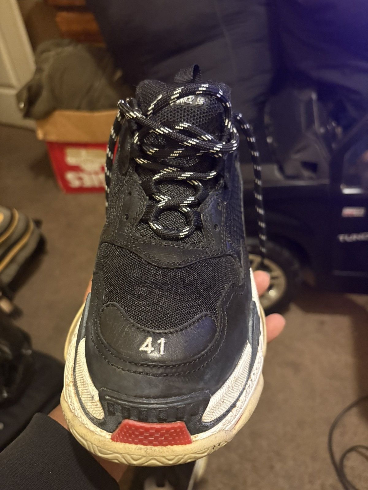 Balenciaga Balenciaga Triple S Black Red Size 41 Size US 8 / EU 41 - 6 Thumbnail