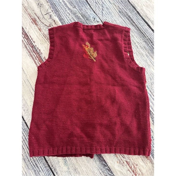 Croft & Barrow Vintage Croft & Barrow Burgundy Fall Patchwork Knit Vest wit Size S / US 4 / IT 40 - 5 Thumbnail